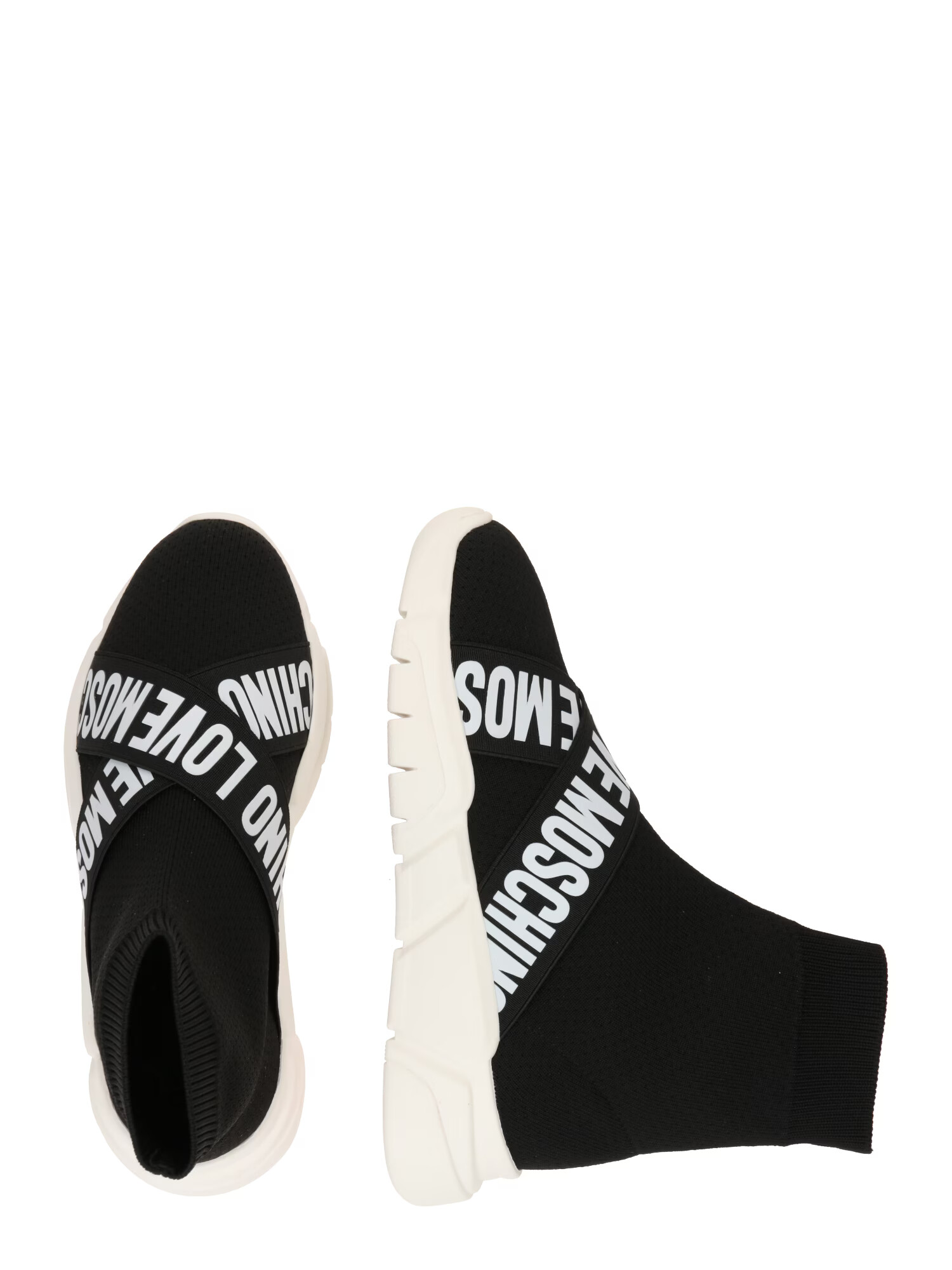 Love Moschino Sneaker înalt negru / alb - Pled.ro