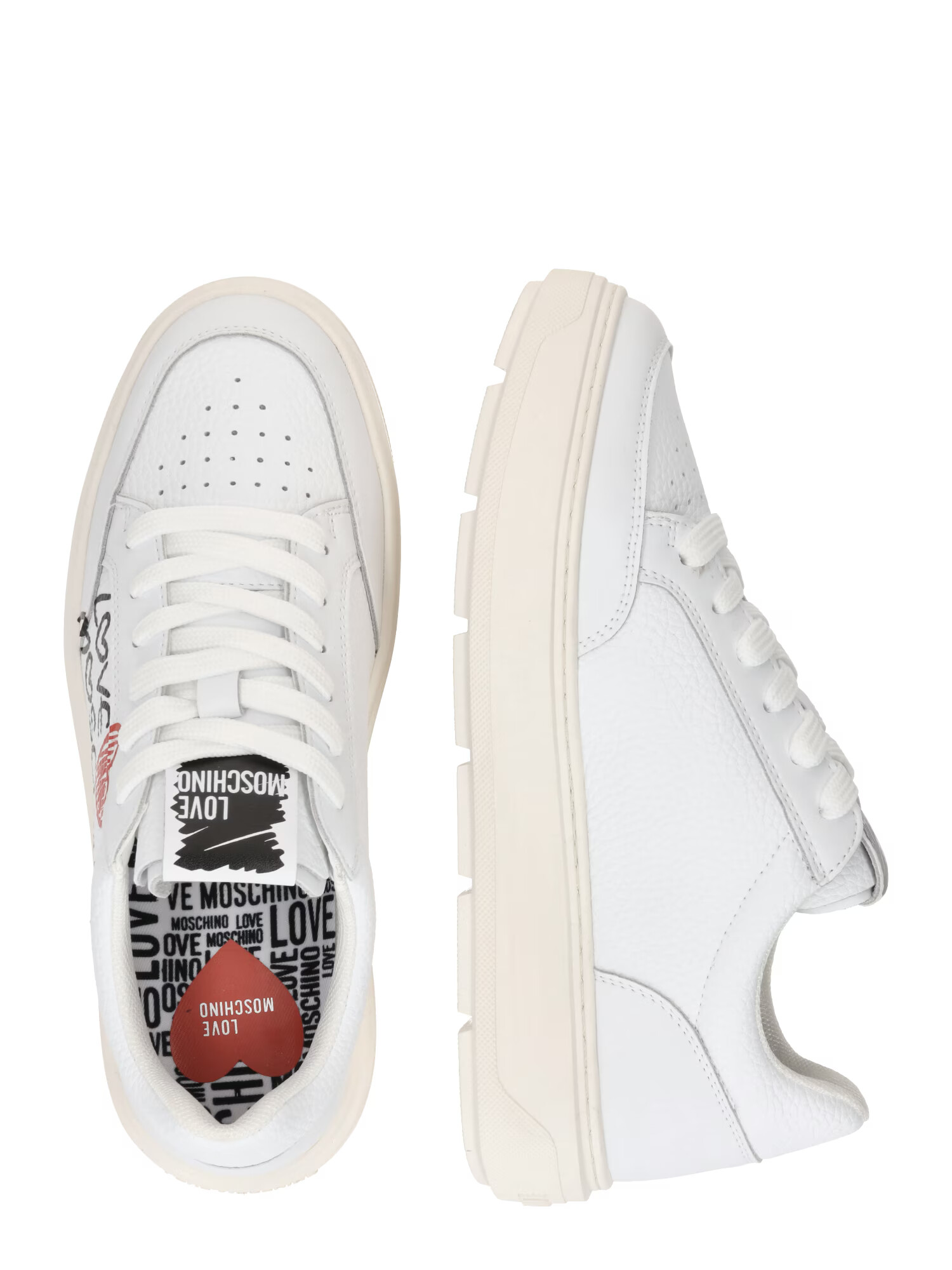 Love Moschino Sneaker low gri închis / roșu / negru / alb - Pled.ro