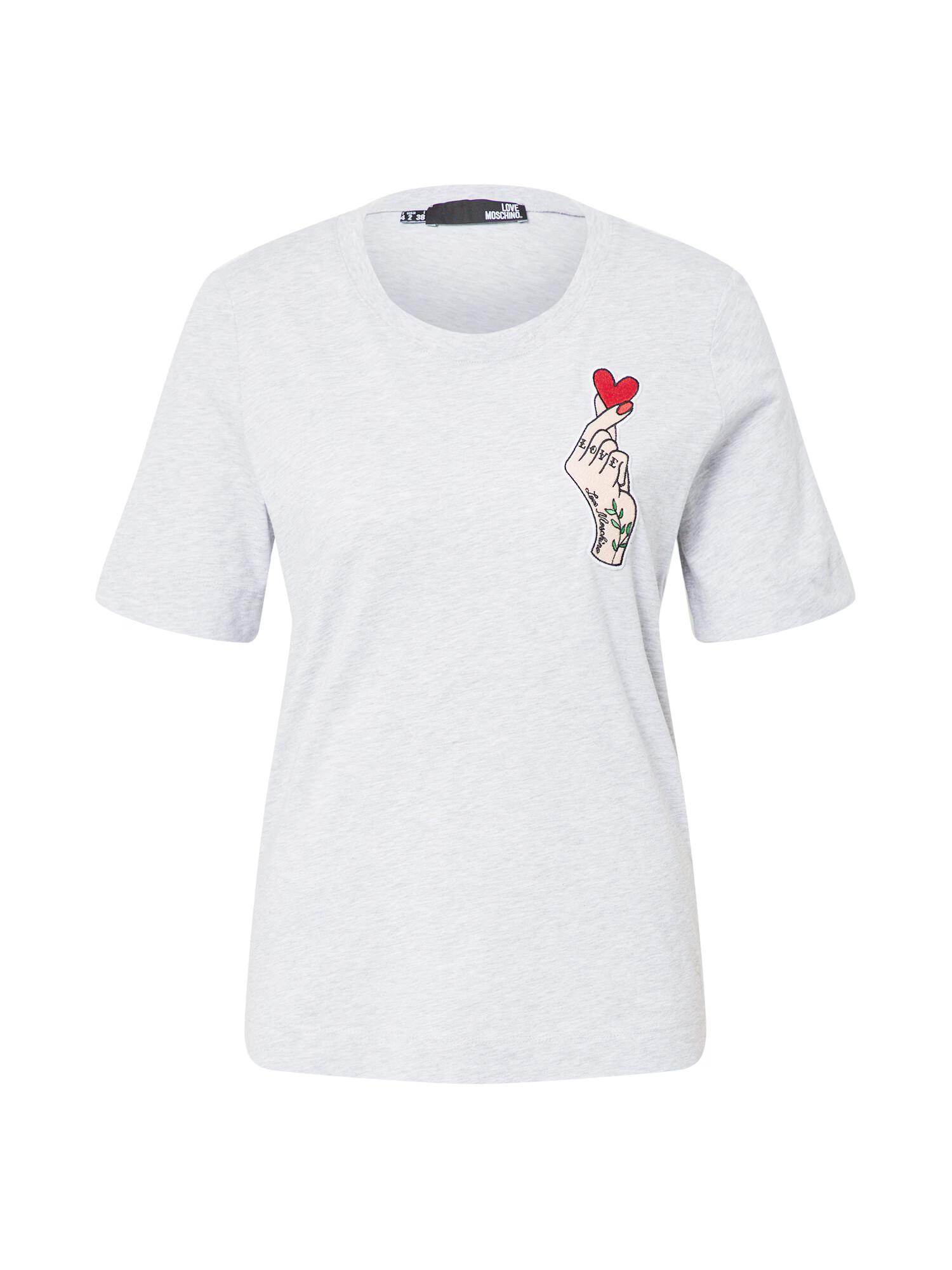 Love Moschino Tricou crem / gri amestecat / roșu / negru - Pled.ro