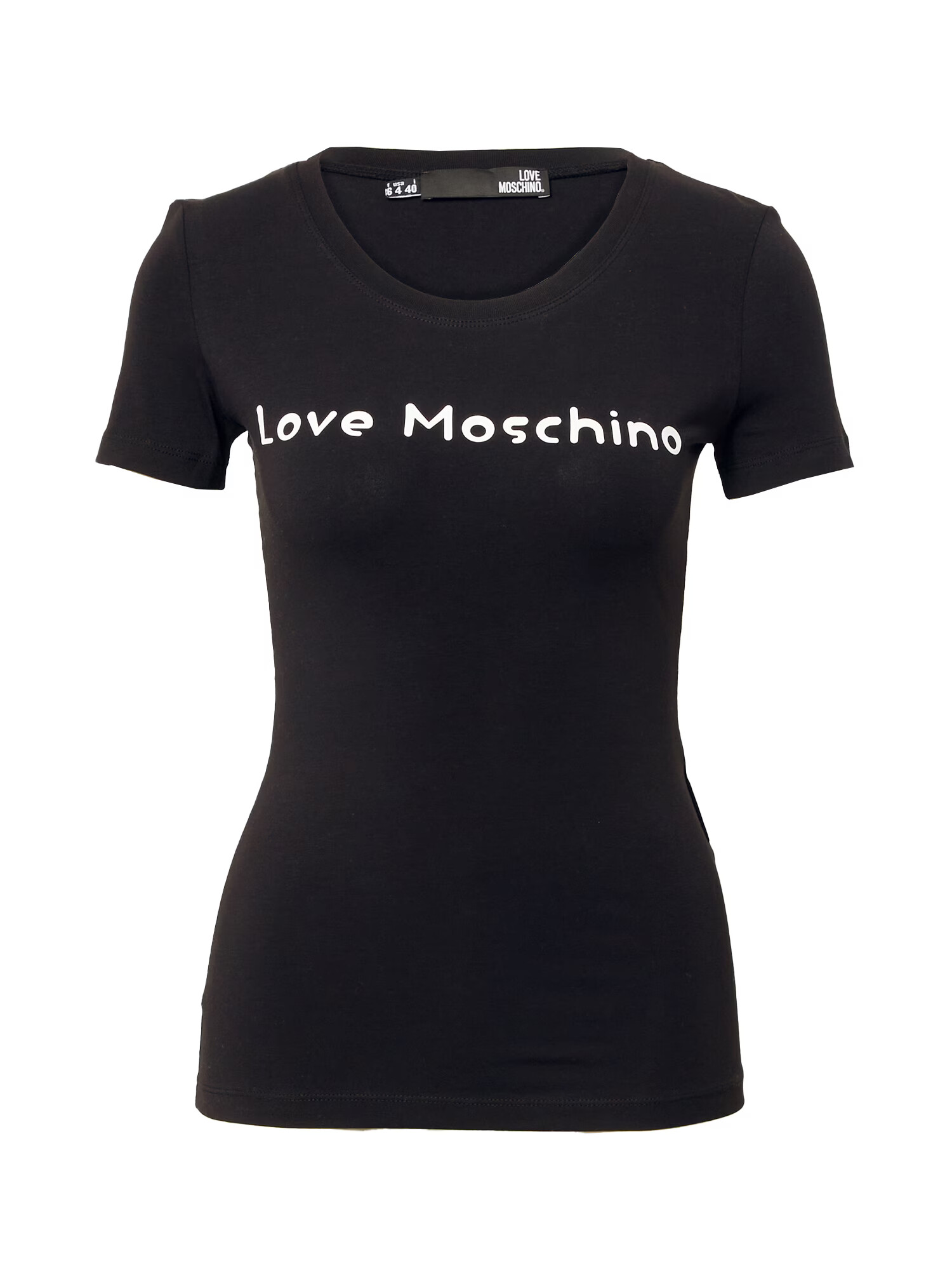 Love Moschino Tricou 'MAGLIETTA' negru / alb - Pled.ro