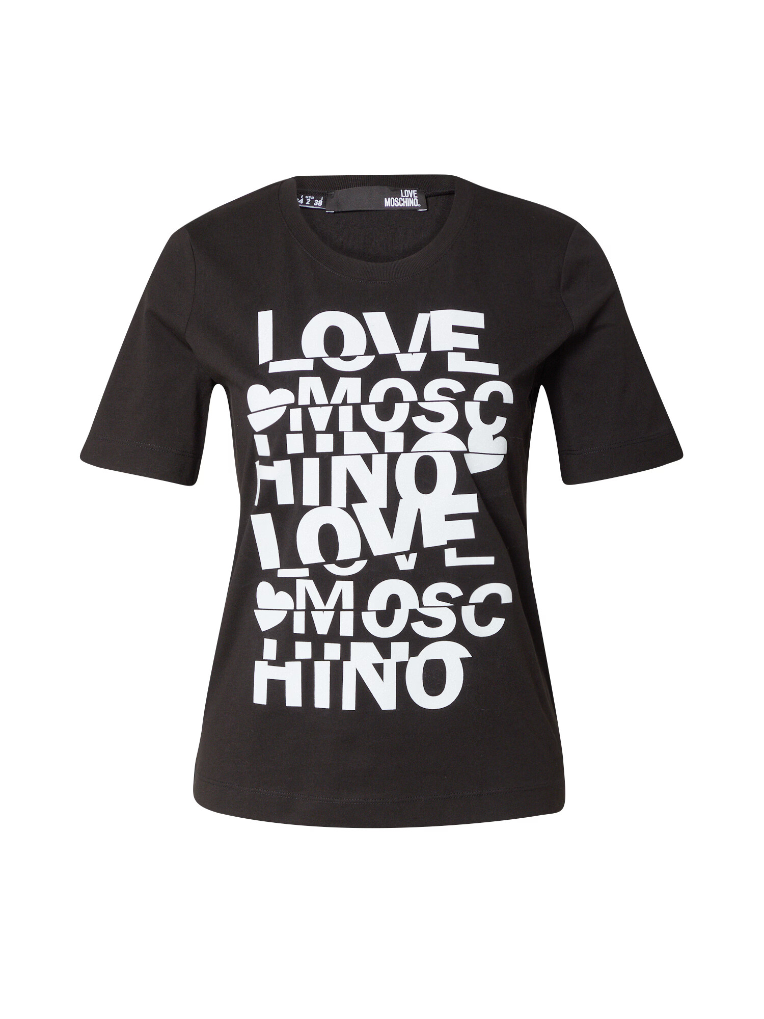 Love Moschino Tricou negru / alb - Pled.ro