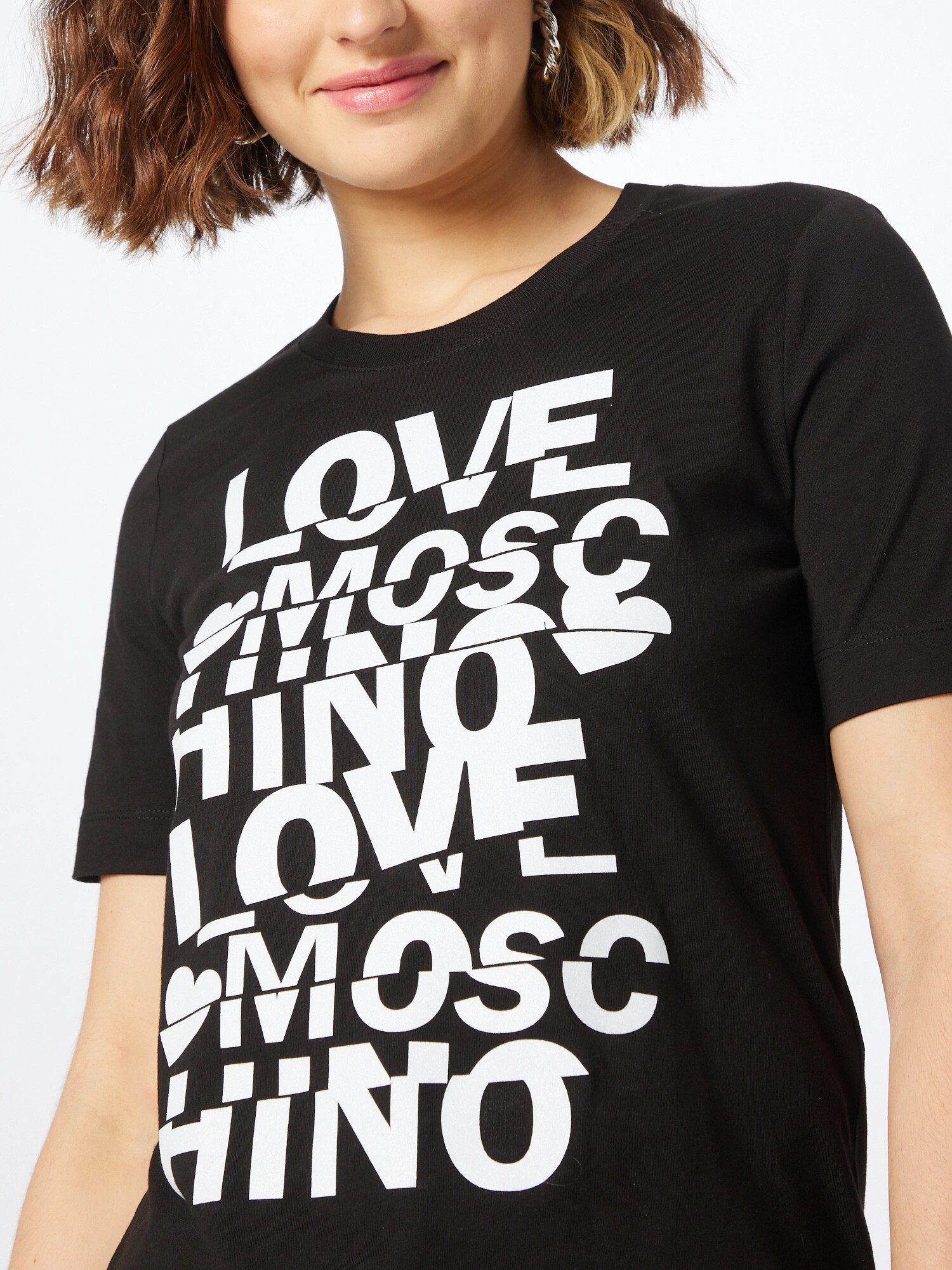 Love Moschino Tricou negru / alb - Pled.ro