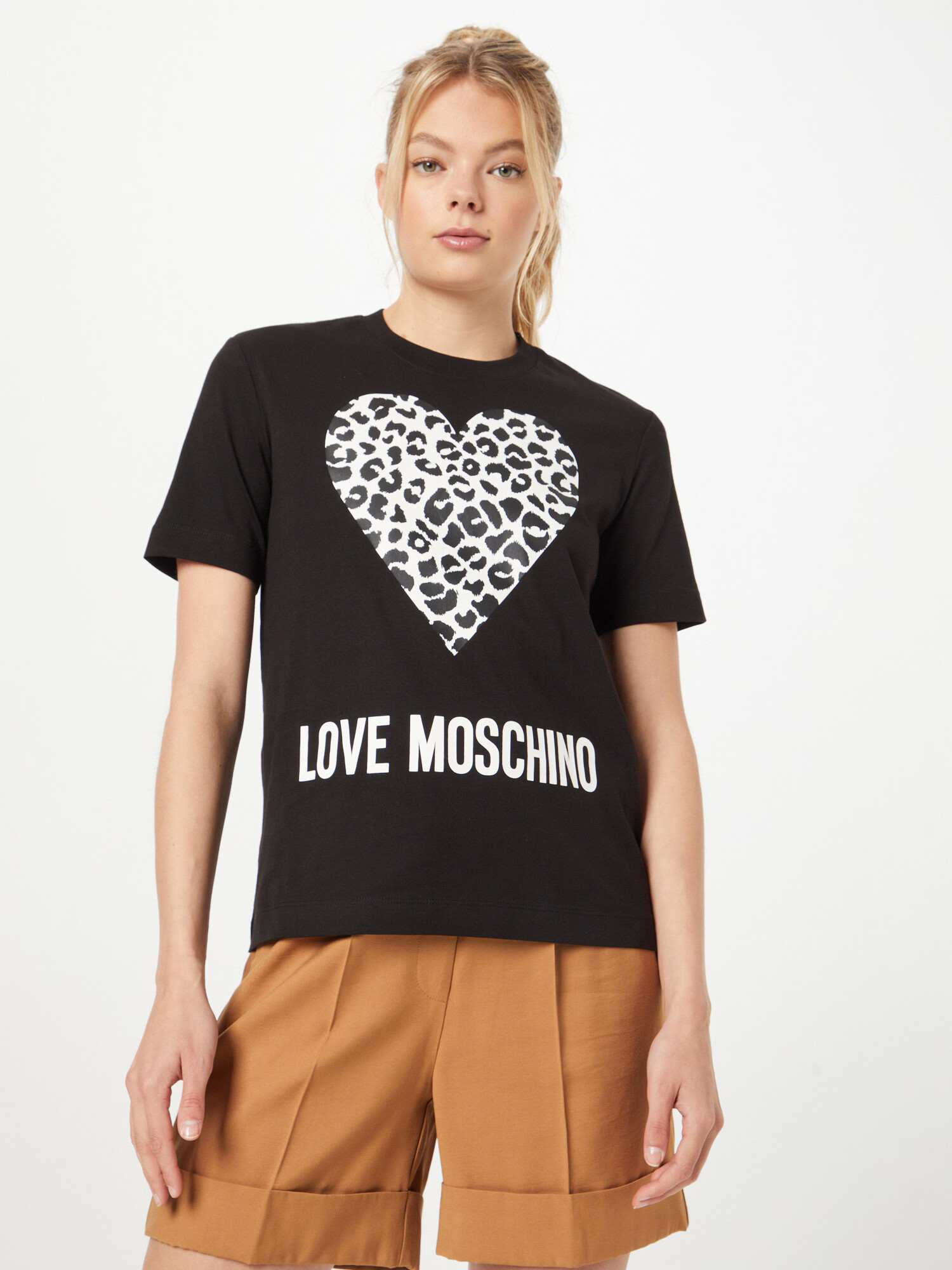 Love Moschino Tricou negru / alb - Pled.ro