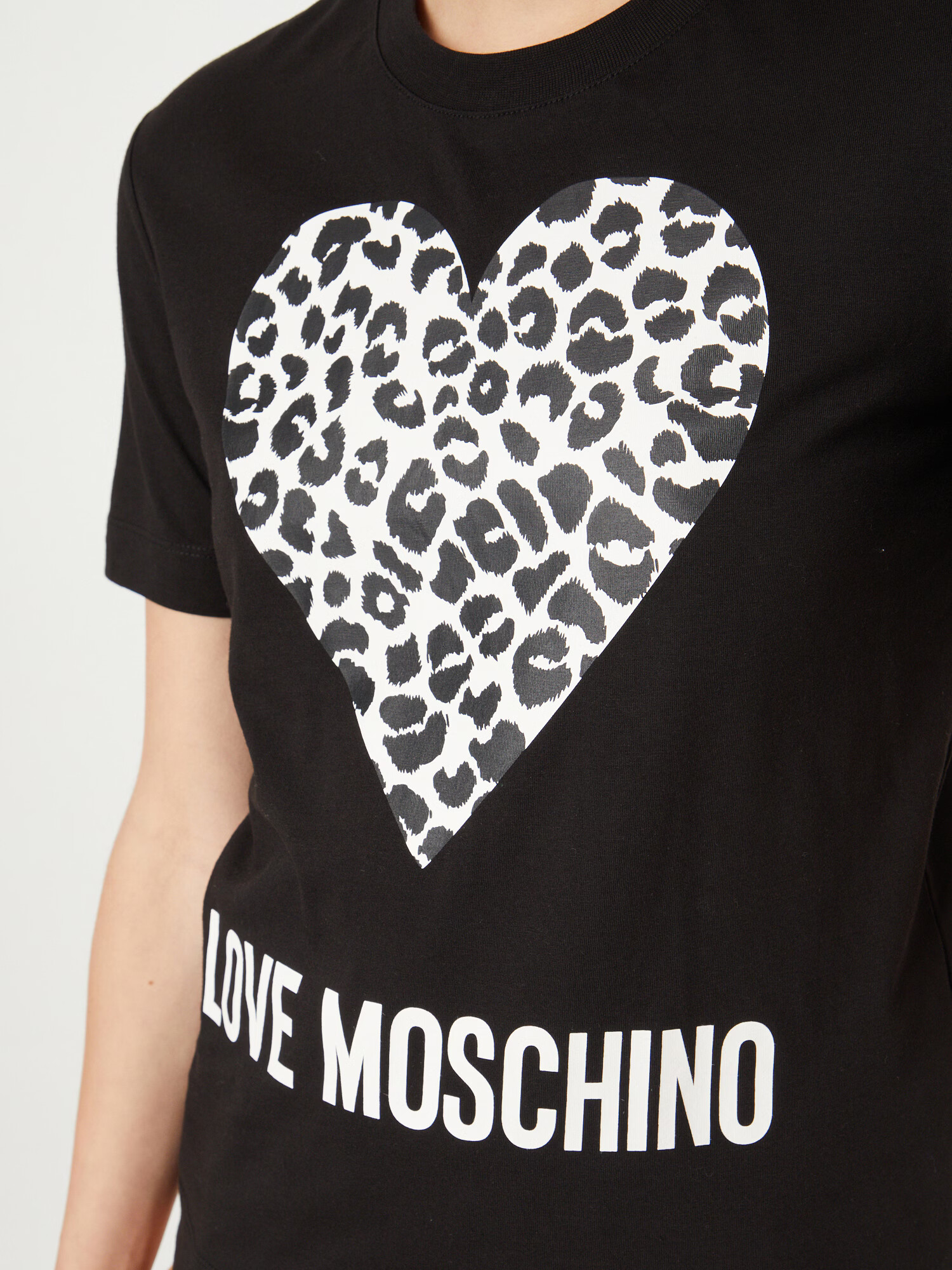 Love Moschino Tricou negru / alb - Pled.ro