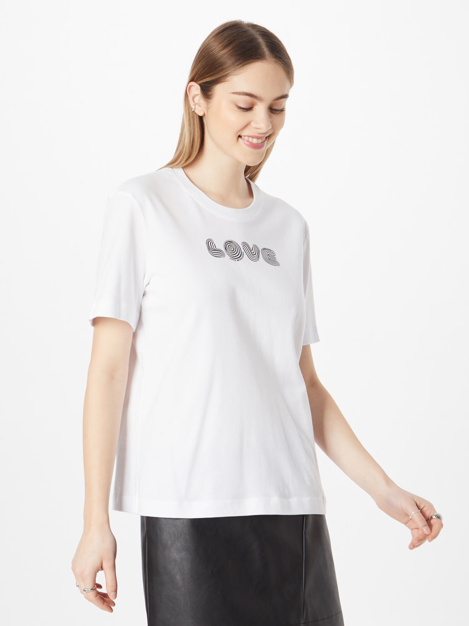 Love Moschino Tricou negru / alb - Pled.ro