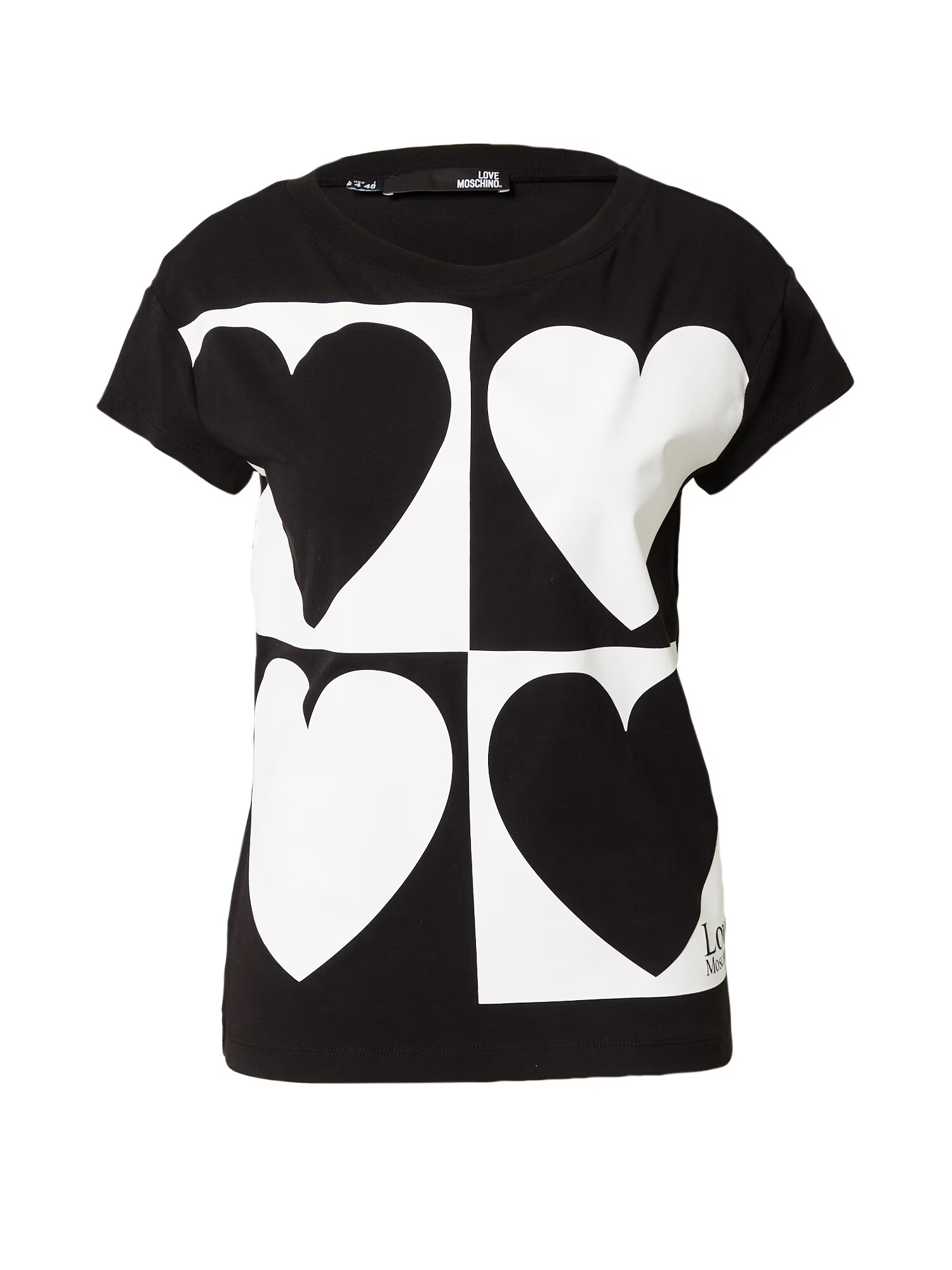 Love Moschino Tricou negru / alb - Pled.ro