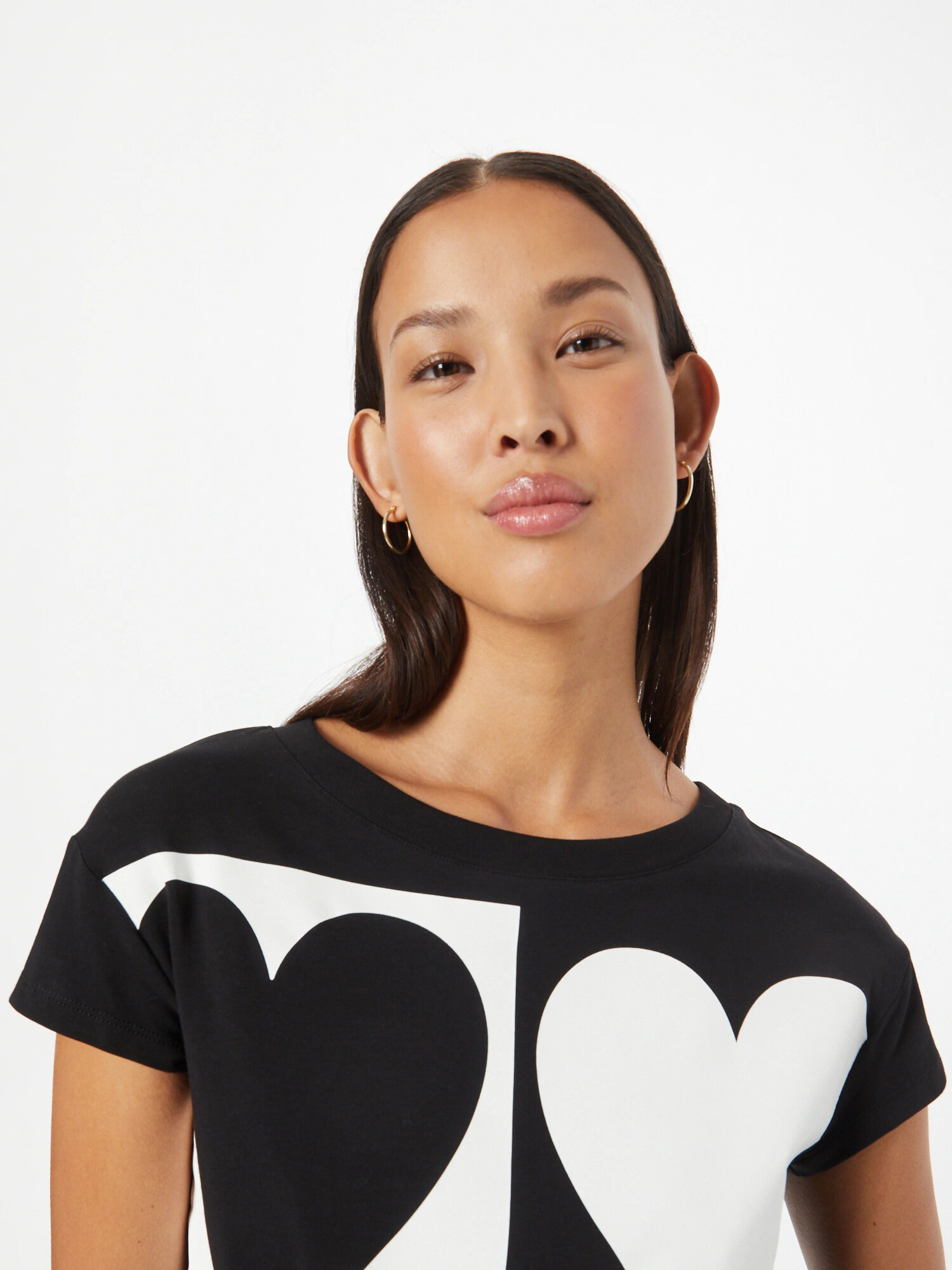 Love Moschino Tricou negru / alb - Pled.ro