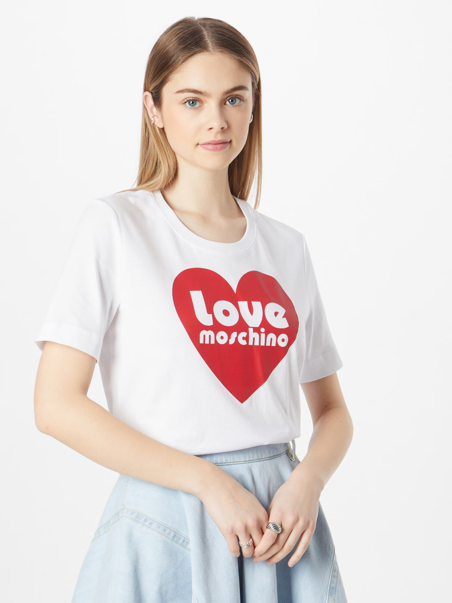 Love Moschino Tricou roșu / alb - Pled.ro