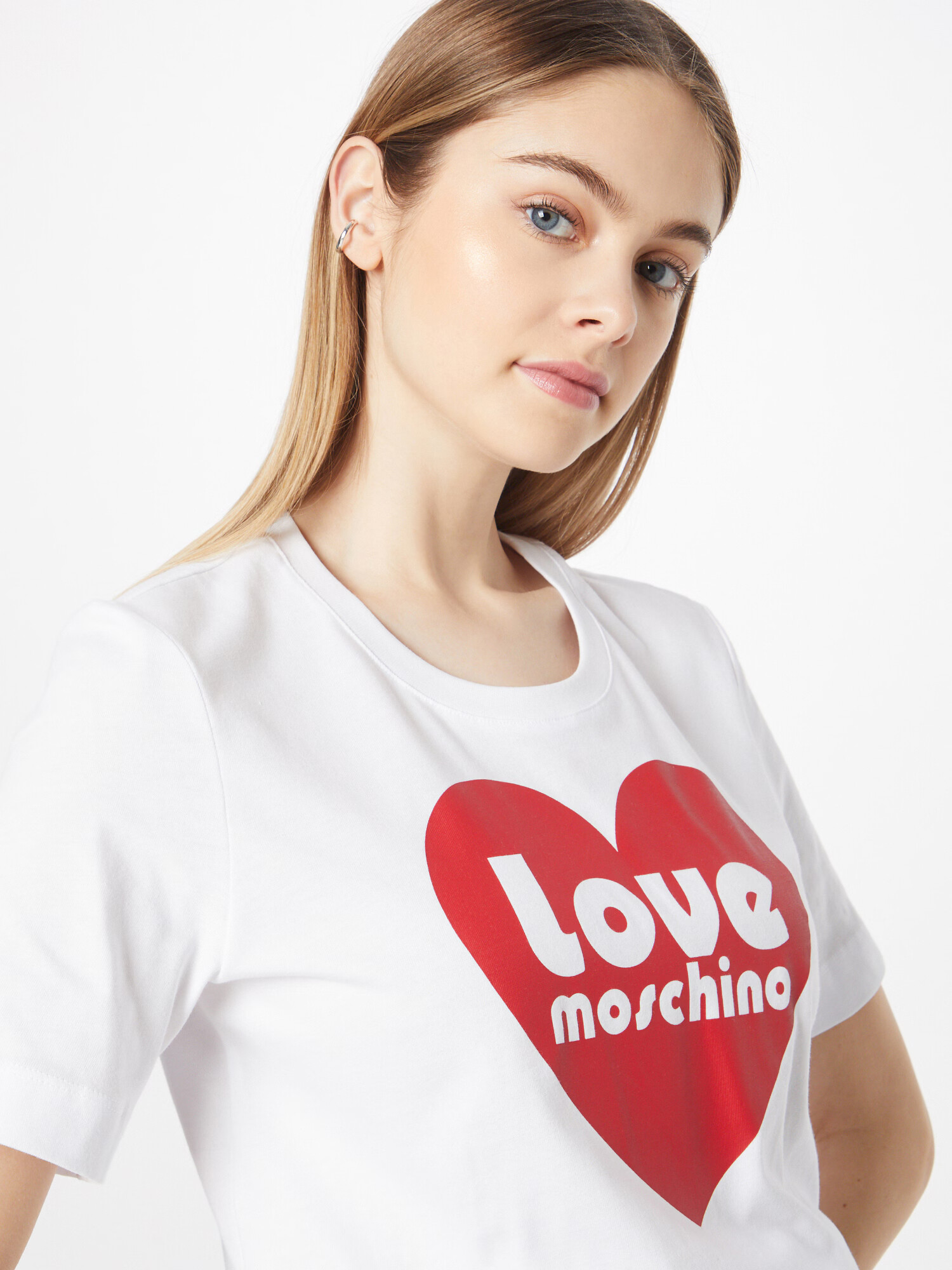 Love Moschino Tricou roșu / alb - Pled.ro