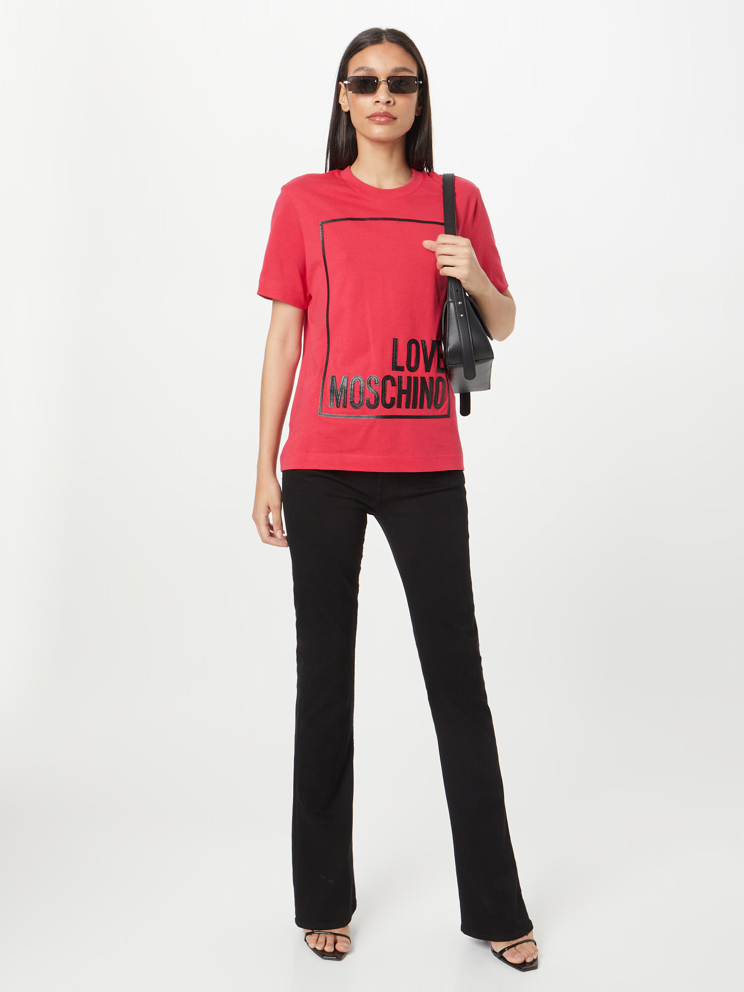 Love Moschino Tricou roșu / negru - Pled.ro