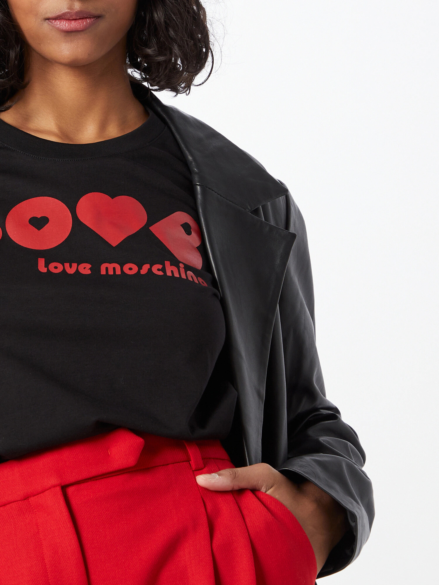 Love Moschino Tricou roșu / negru - Pled.ro