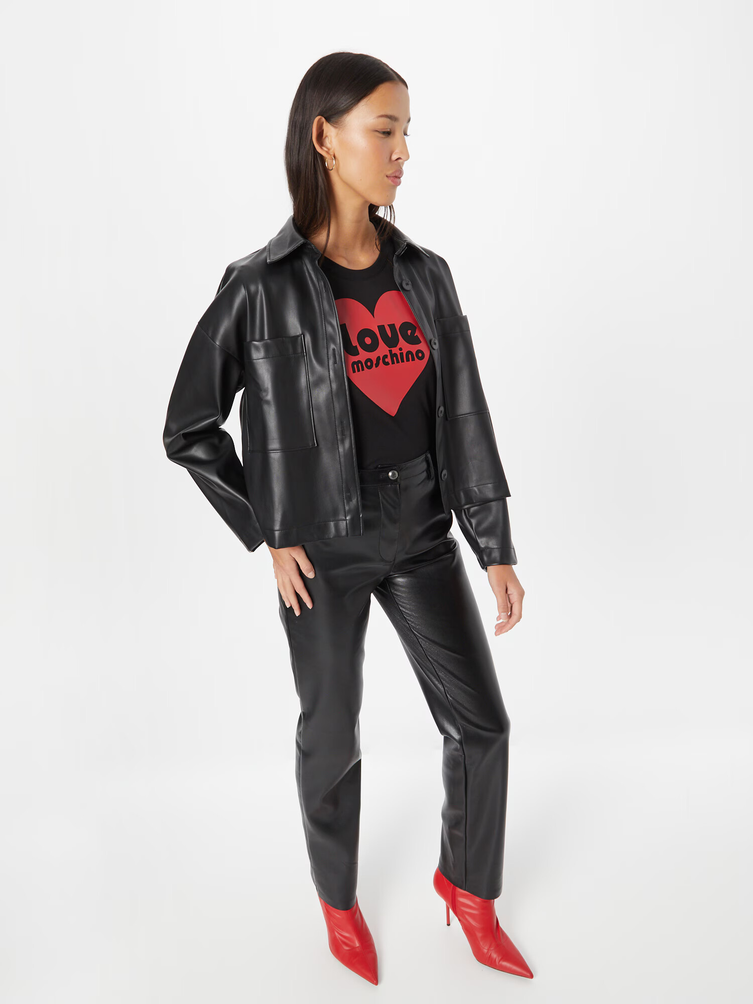 Love Moschino Tricou roșu / negru - Pled.ro