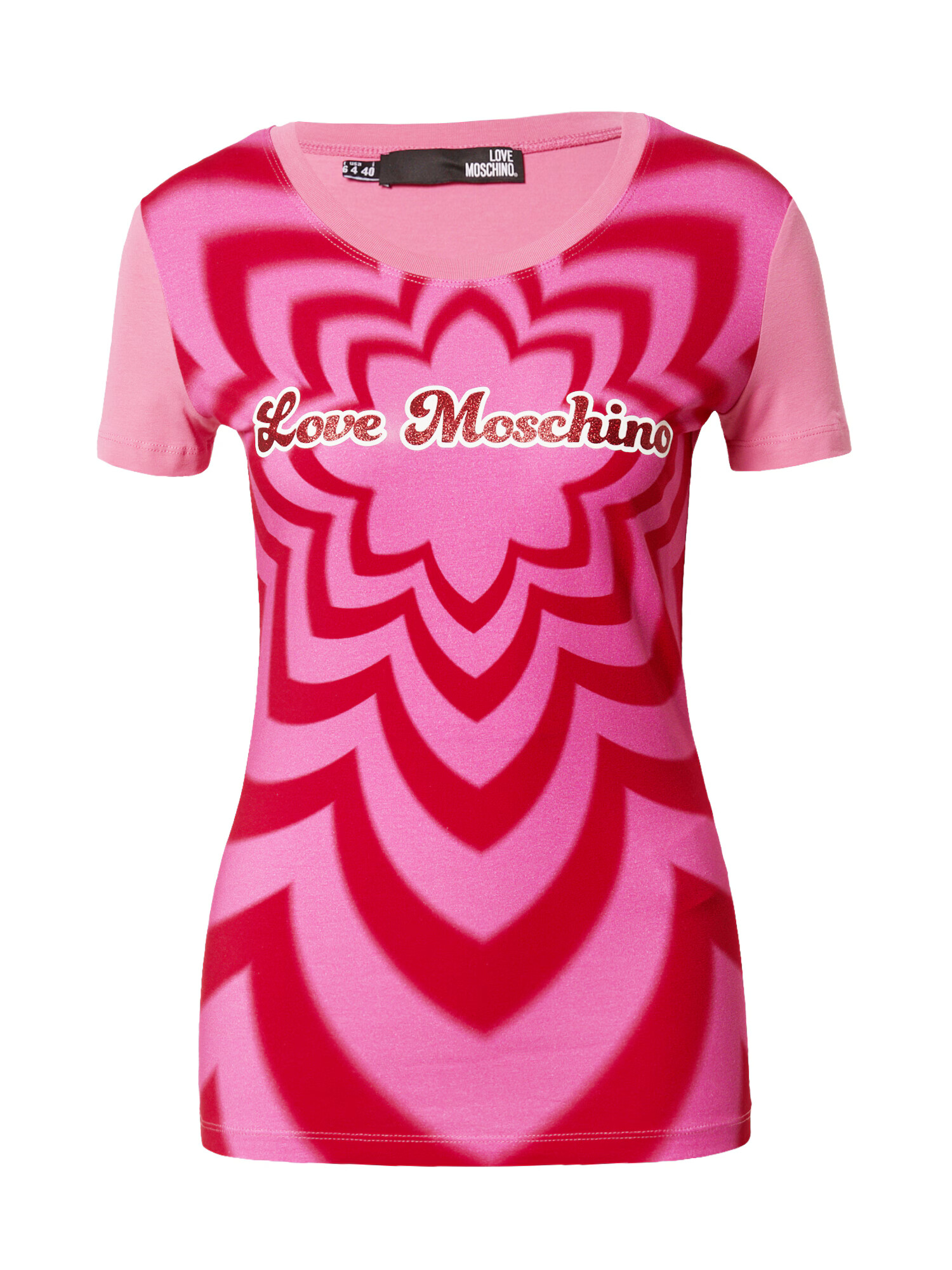 Love Moschino Tricou roz deschis / roșu / alb - Pled.ro