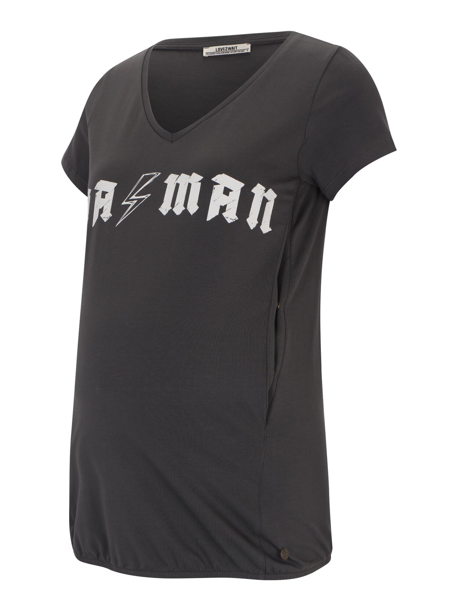 LOVE2WAIT Tricou 'Ma/Man' gri metalic / alb - Pled.ro