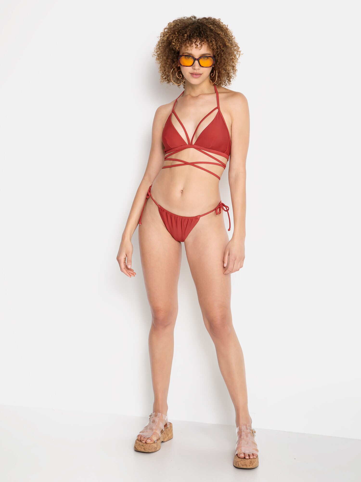 LSCN by LASCANA Slip costum de baie 'cheeky Gina' roșu - Pled.ro