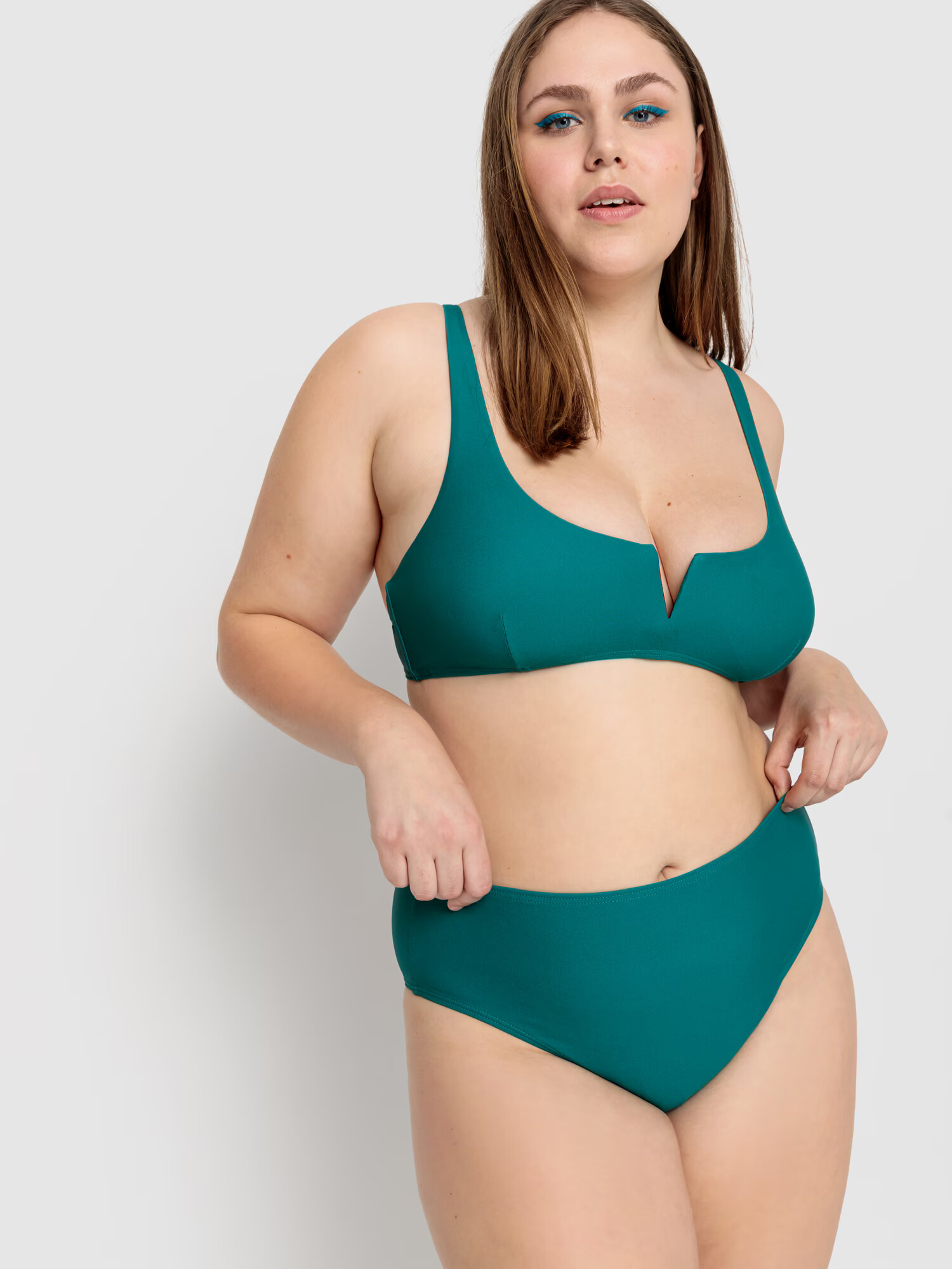 LSCN by LASCANA Slip costum de baie 'Gina' cyan - Pled.ro