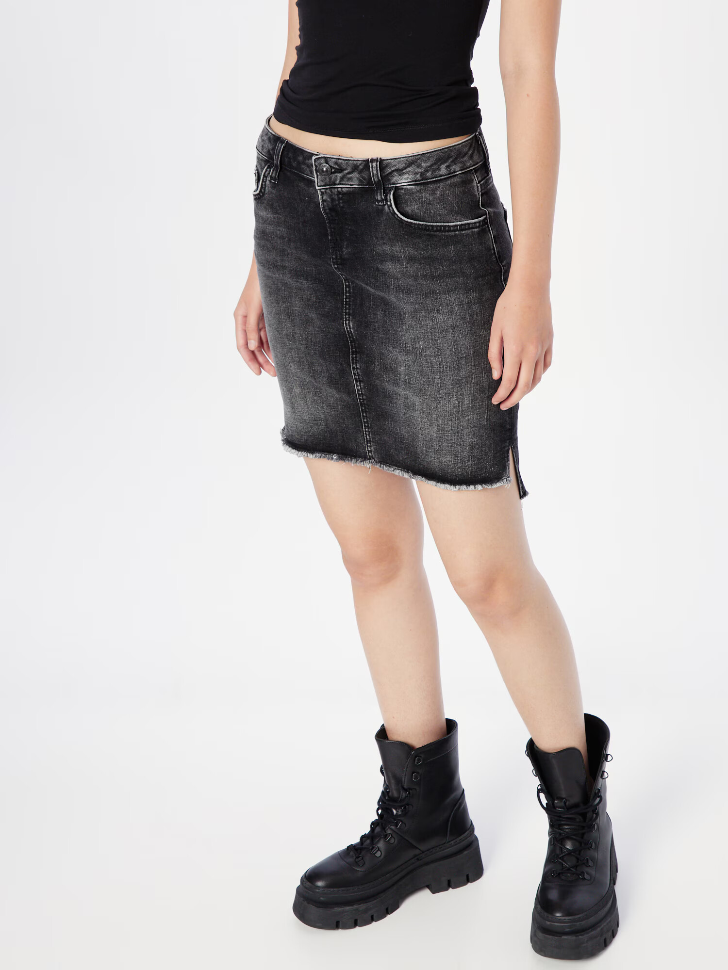 LTB Fustă 'MIRAH' negru denim - Pled.ro