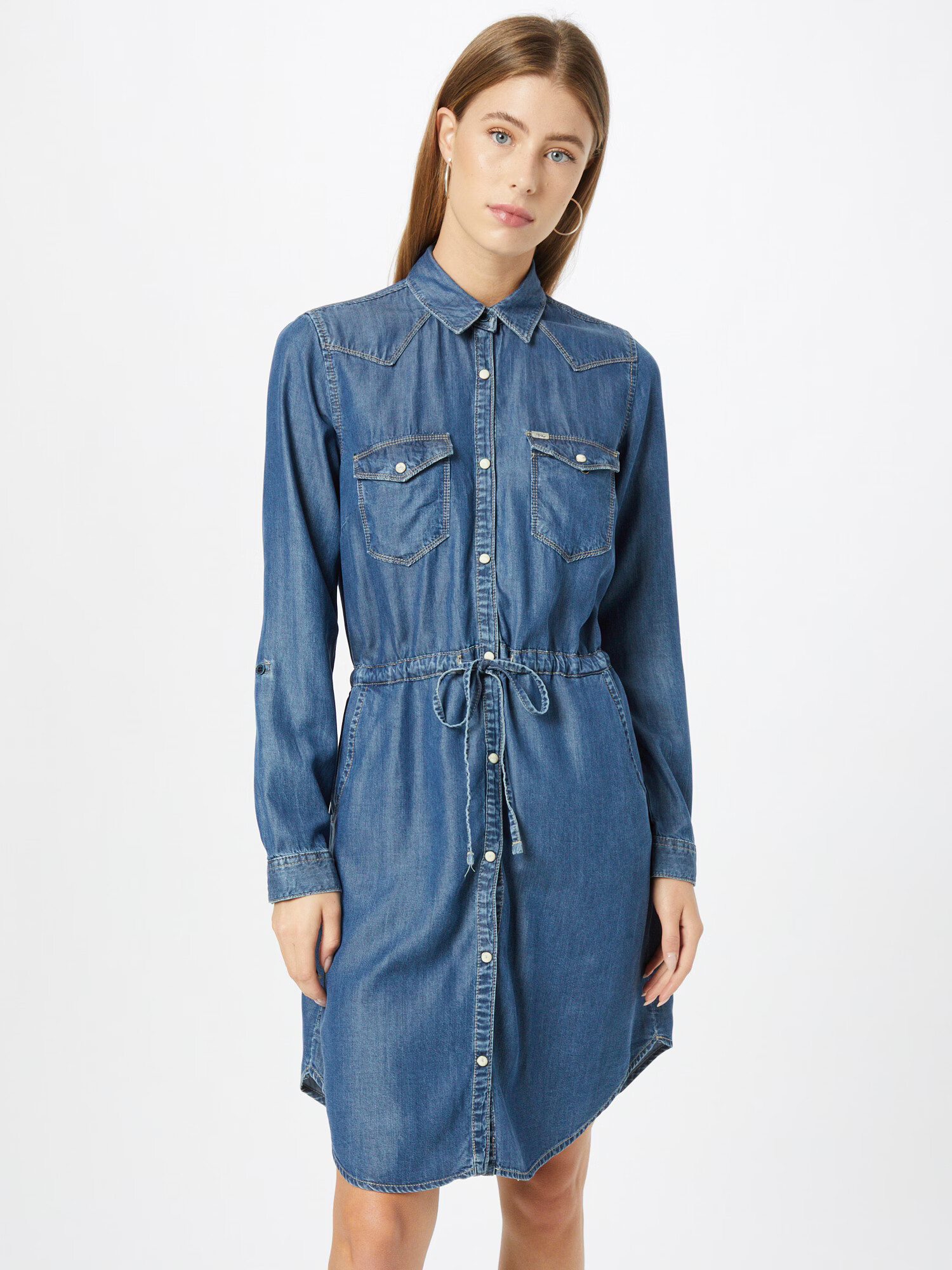 LTB Rochie tip bluză 'Felice' albastru denim - Pled.ro