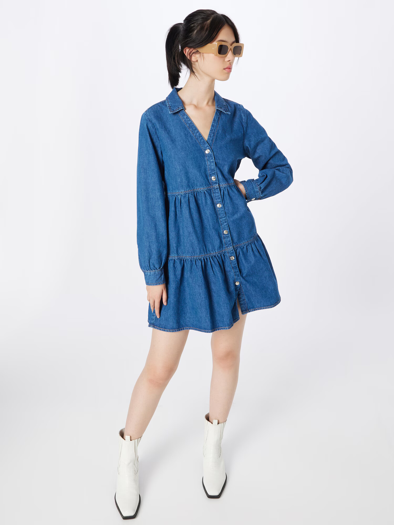 LTB Rochie tip bluză 'Giona' albastru denim - Pled.ro