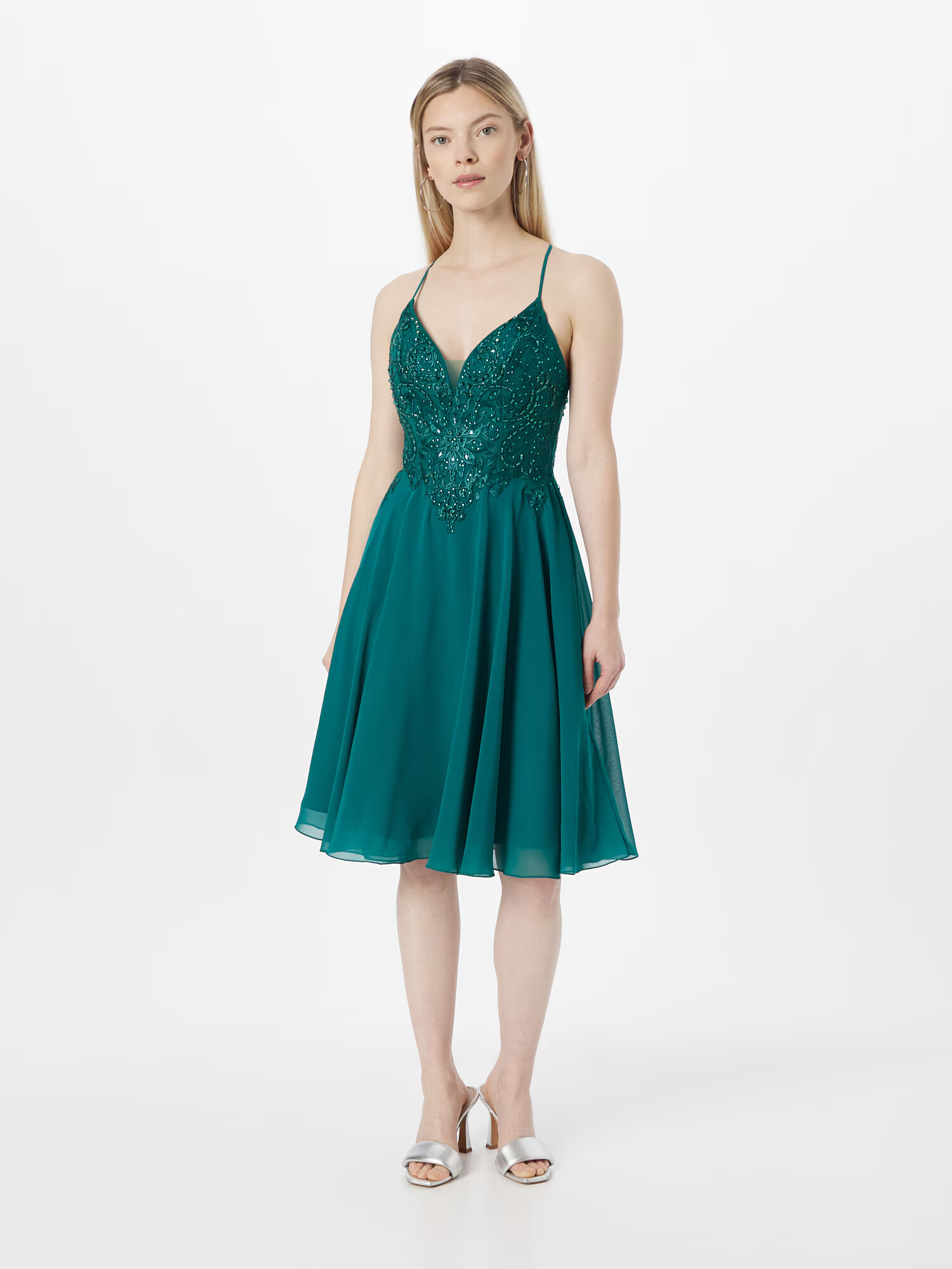 LUXUAR Rochie de cocktail verde smarald - Pled.ro