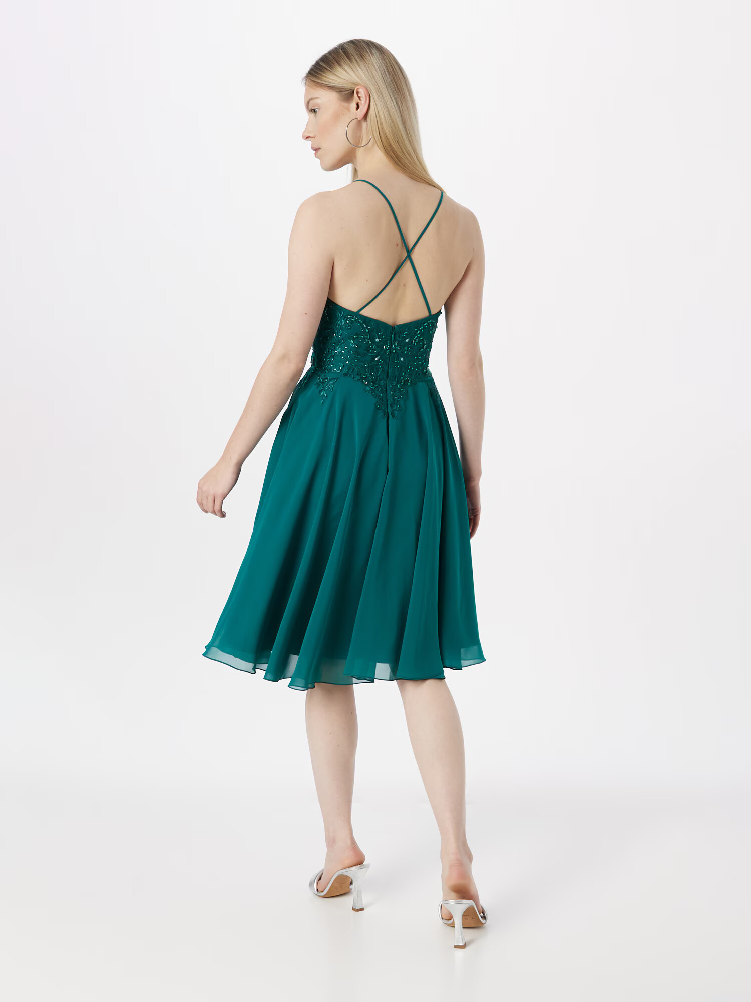 LUXUAR Rochie de cocktail verde smarald - Pled.ro