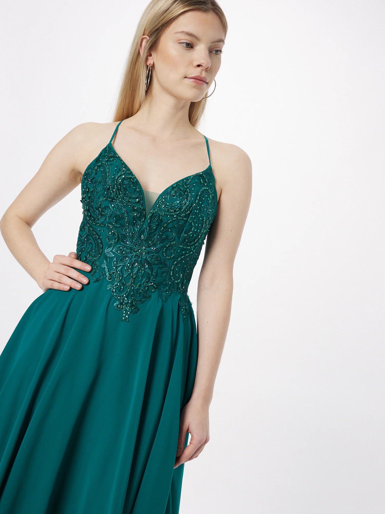 LUXUAR Rochie de cocktail verde smarald - Pled.ro