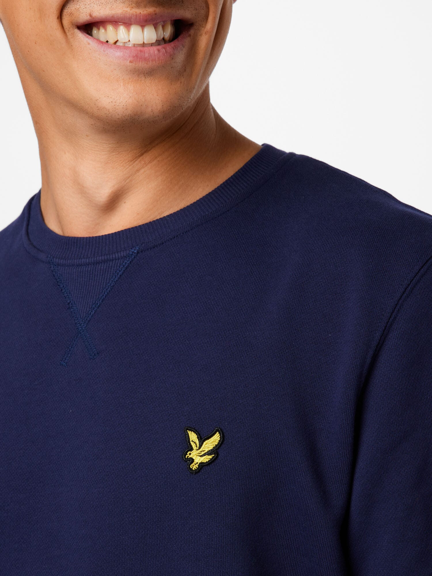 Lyle & Scott Bluză de molton bleumarin / galben auriu / negru - Pled.ro