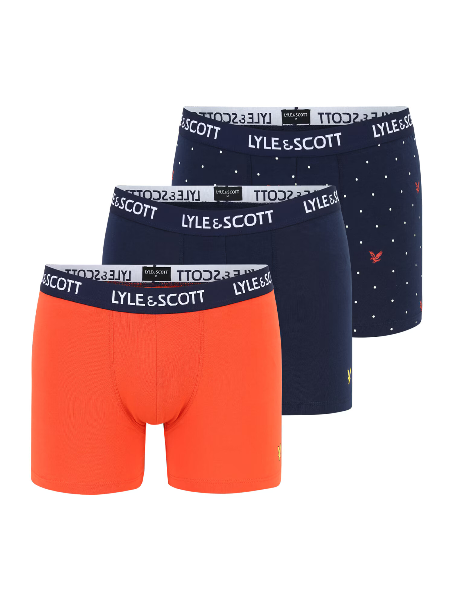 Lyle & Scott Boxeri 'ELLIOT' bleumarin / portocaliu homar / alb - Pled.ro