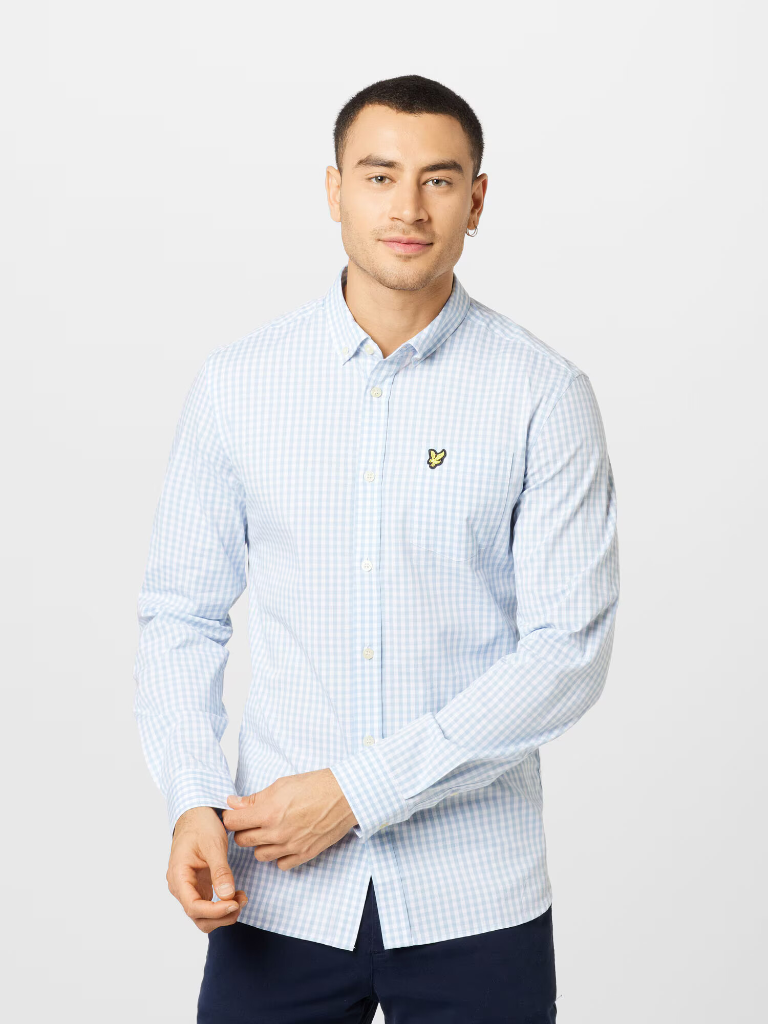 Lyle & Scott Cămașă albastru deschis / alb - Pled.ro