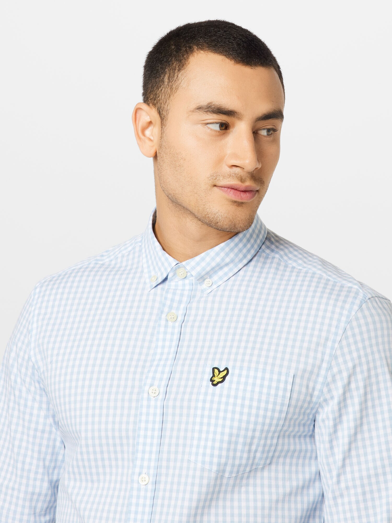 Lyle & Scott Cămașă albastru deschis / alb - Pled.ro