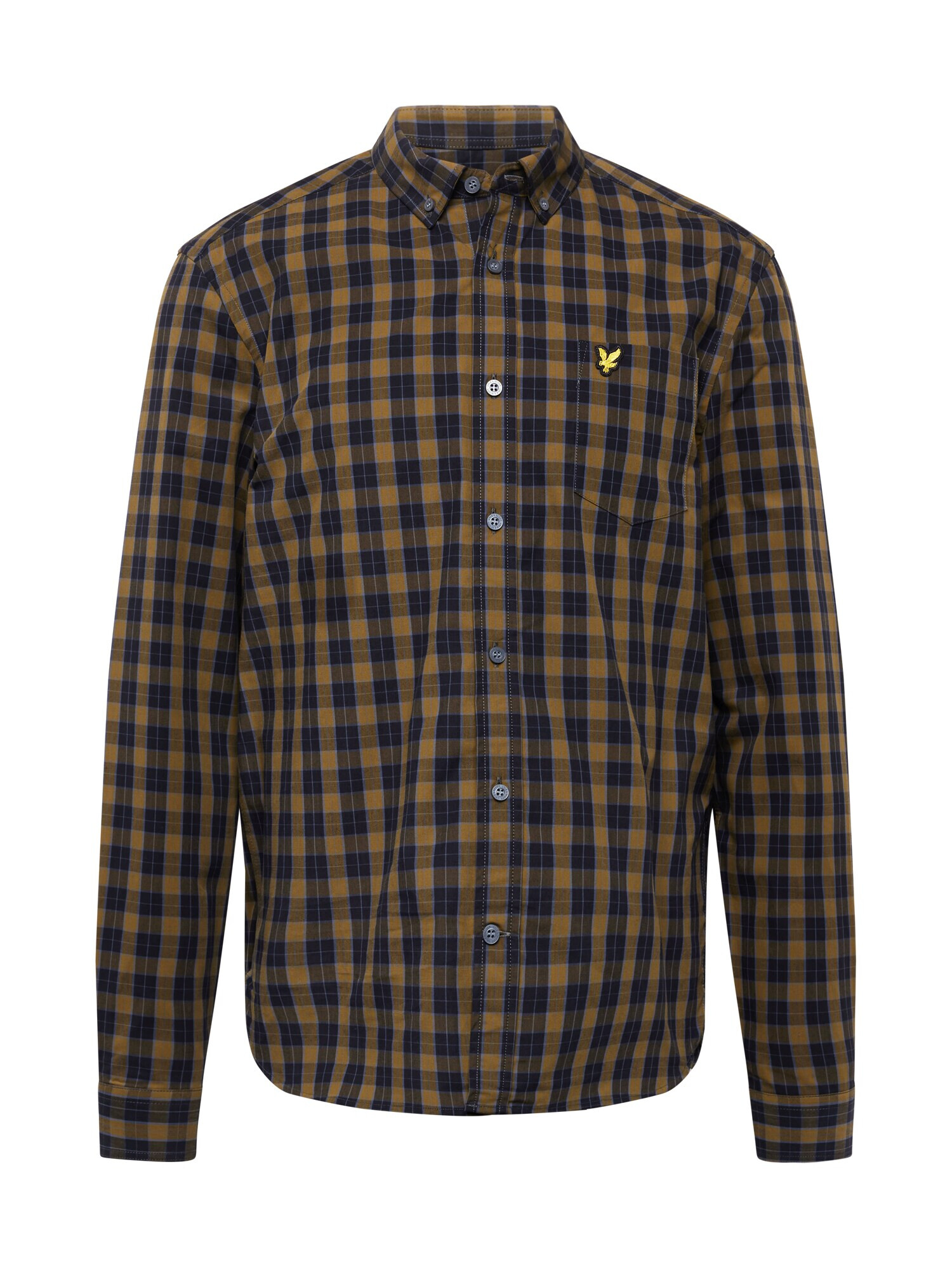 Lyle & Scott Cămașă albastru închis / galben muștar / negru - Pled.ro