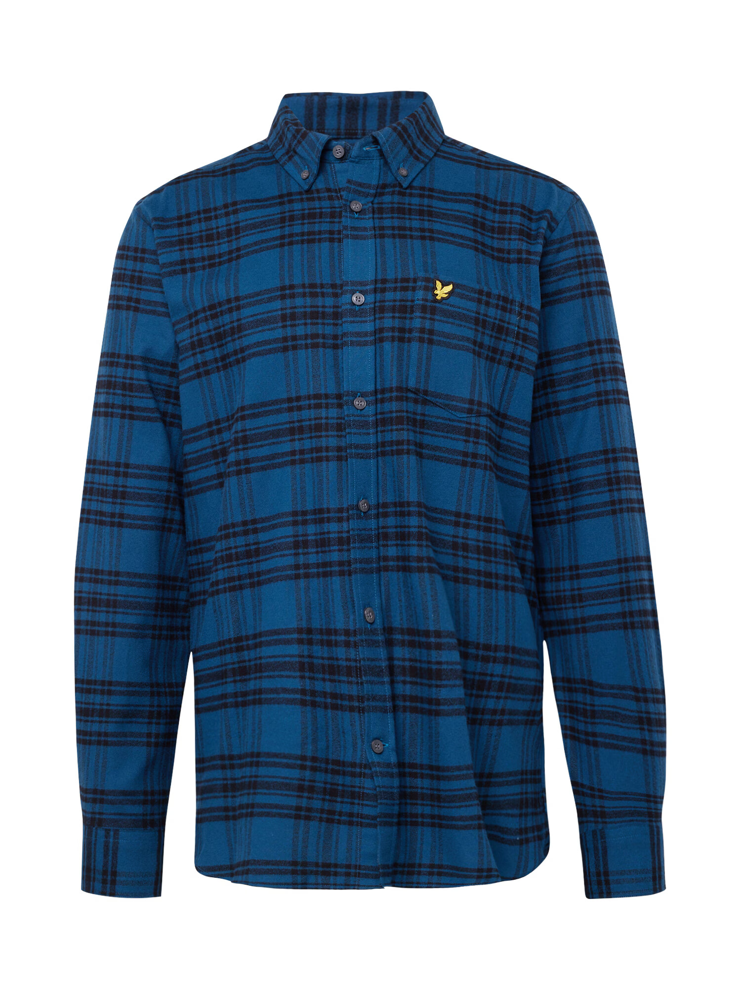 Lyle & Scott Cămașă bleumarin / albastru noapte / galben - Pled.ro