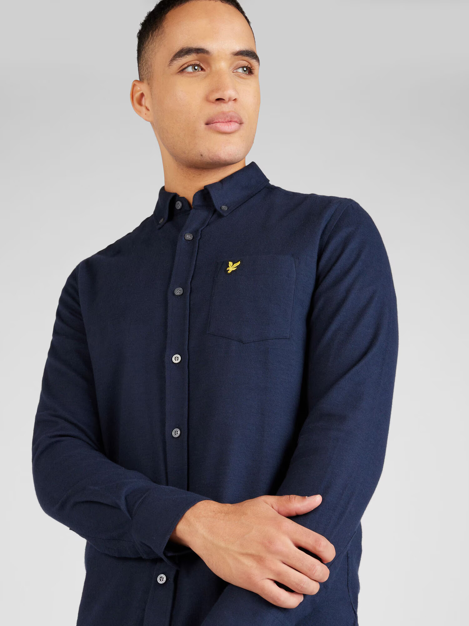 Lyle & Scott Cămaşă business bleumarin / galben - Pled.ro