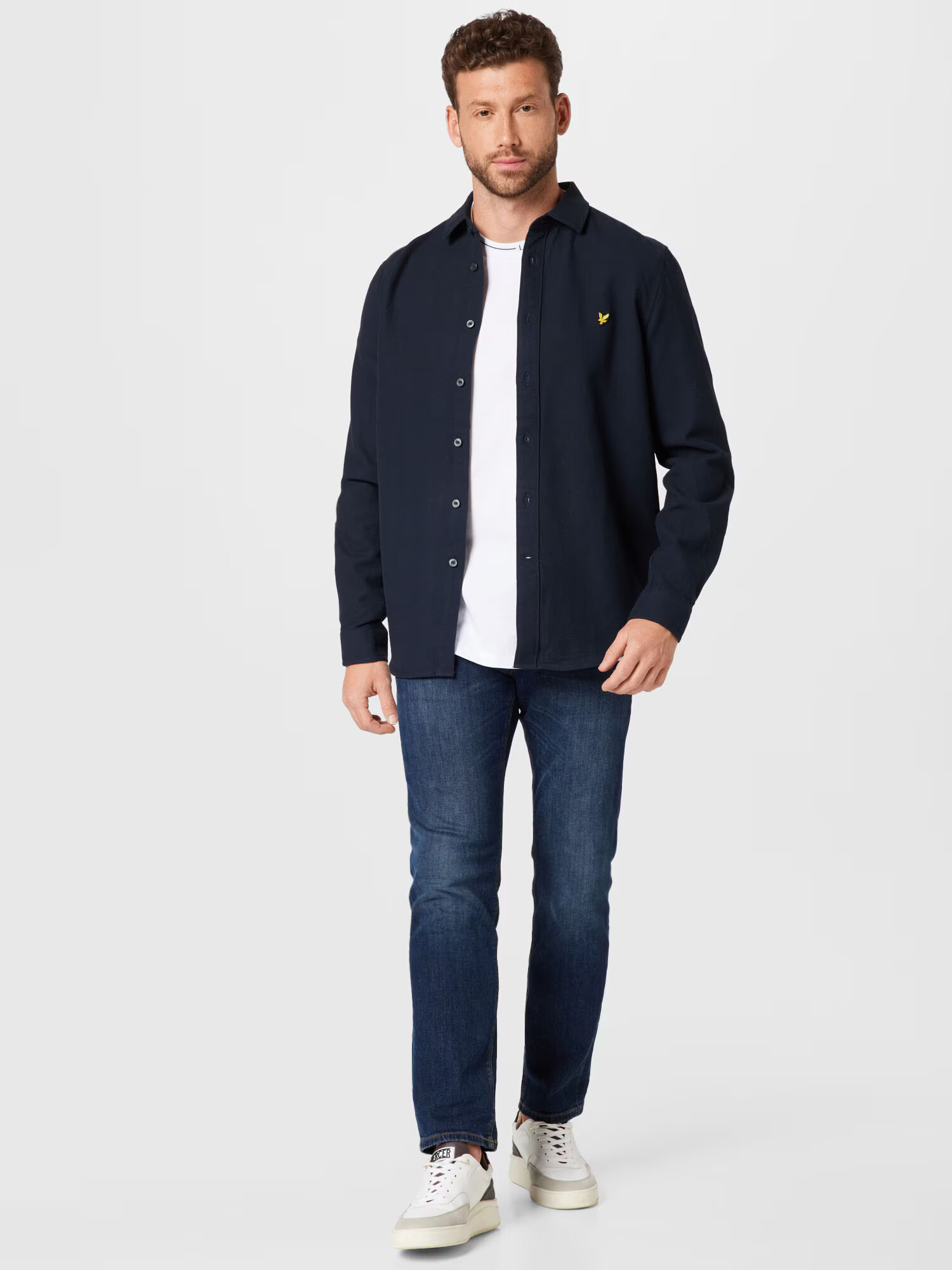 Lyle & Scott Cămașă bleumarin / galben / negru - Pled.ro