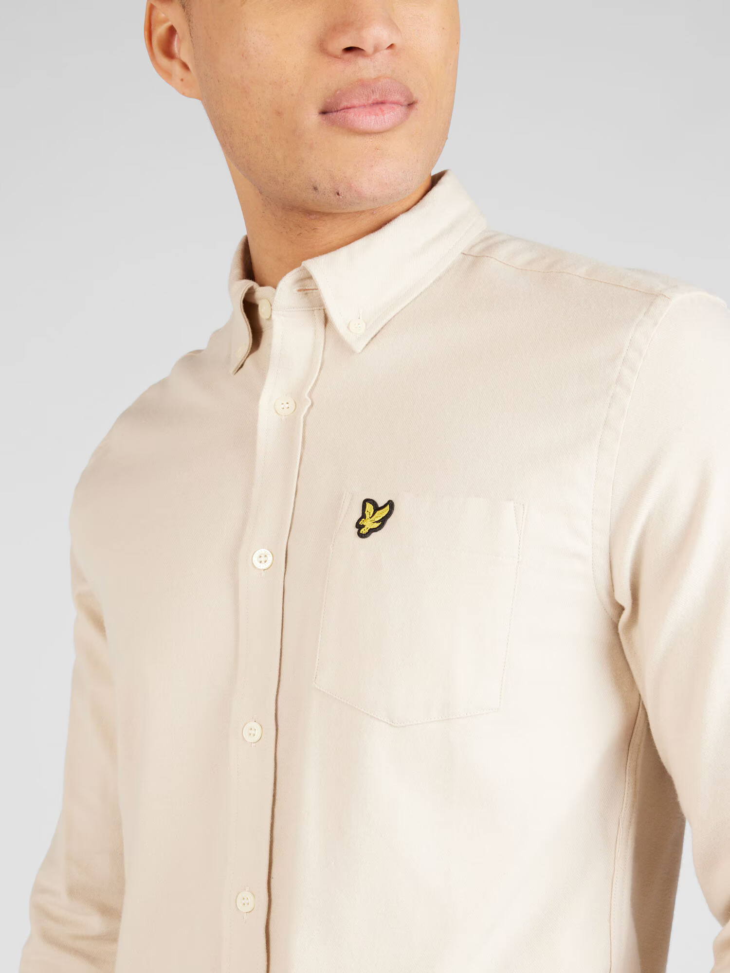 Lyle & Scott Cămaşă business ecru / galben / negru - Pled.ro