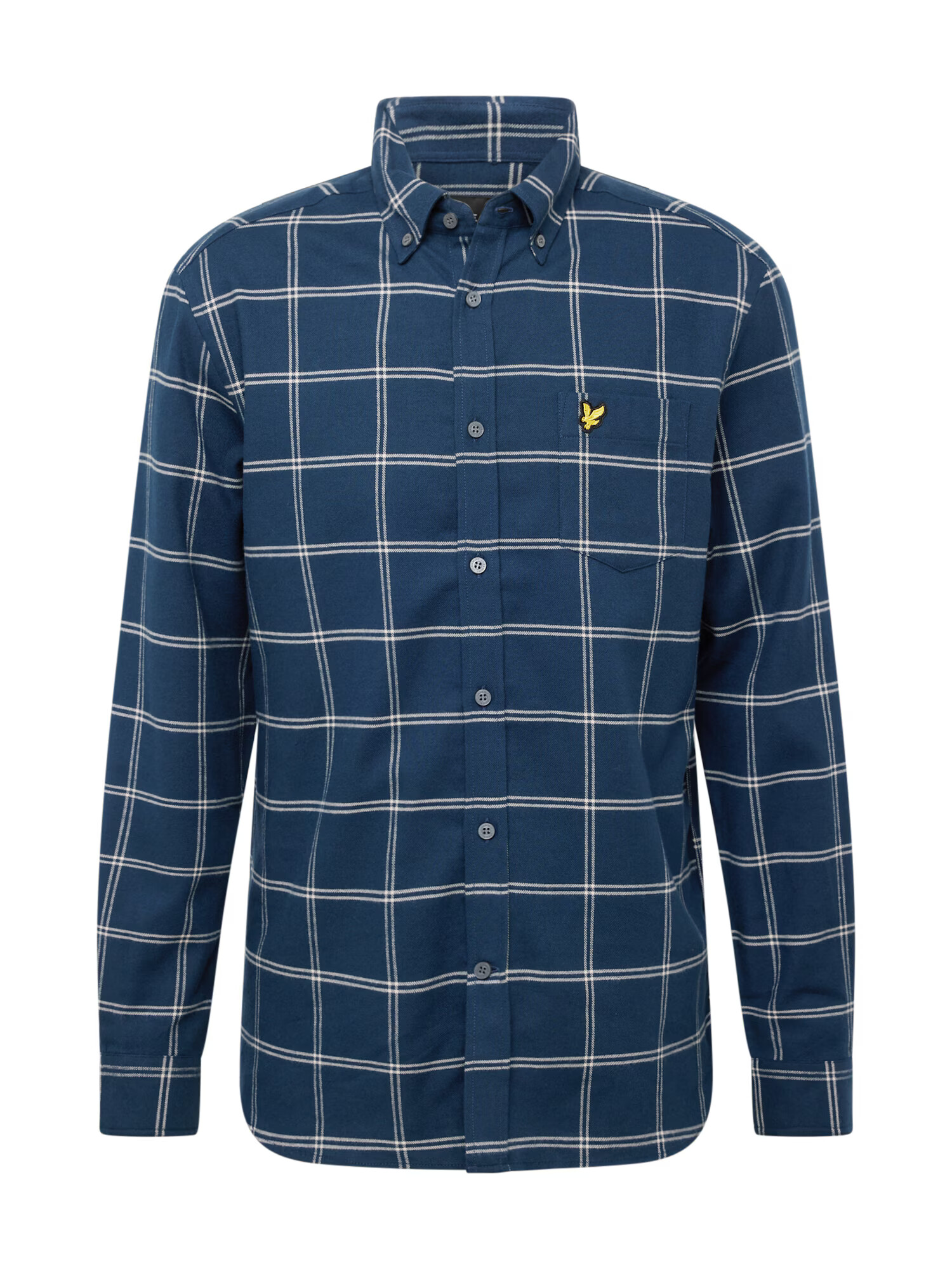 Lyle & Scott Cămașă 'Windowpane' bleumarin / alb - Pled.ro