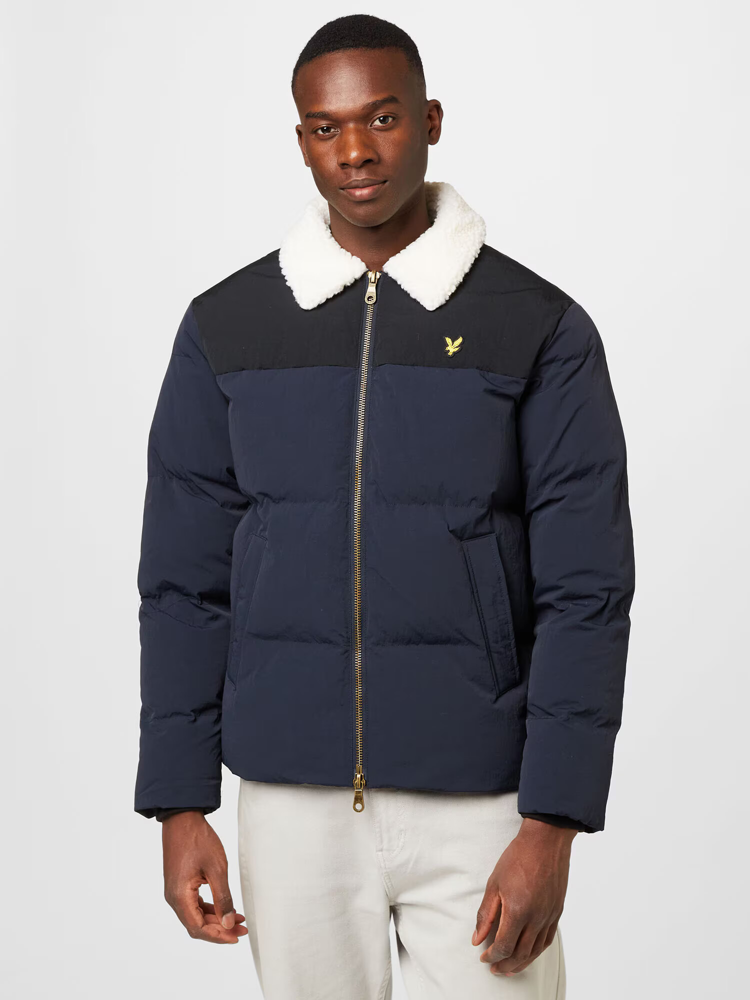 Lyle & Scott Geacă de iarnă 'Borg' bleumarin / negru / alb - Pled.ro