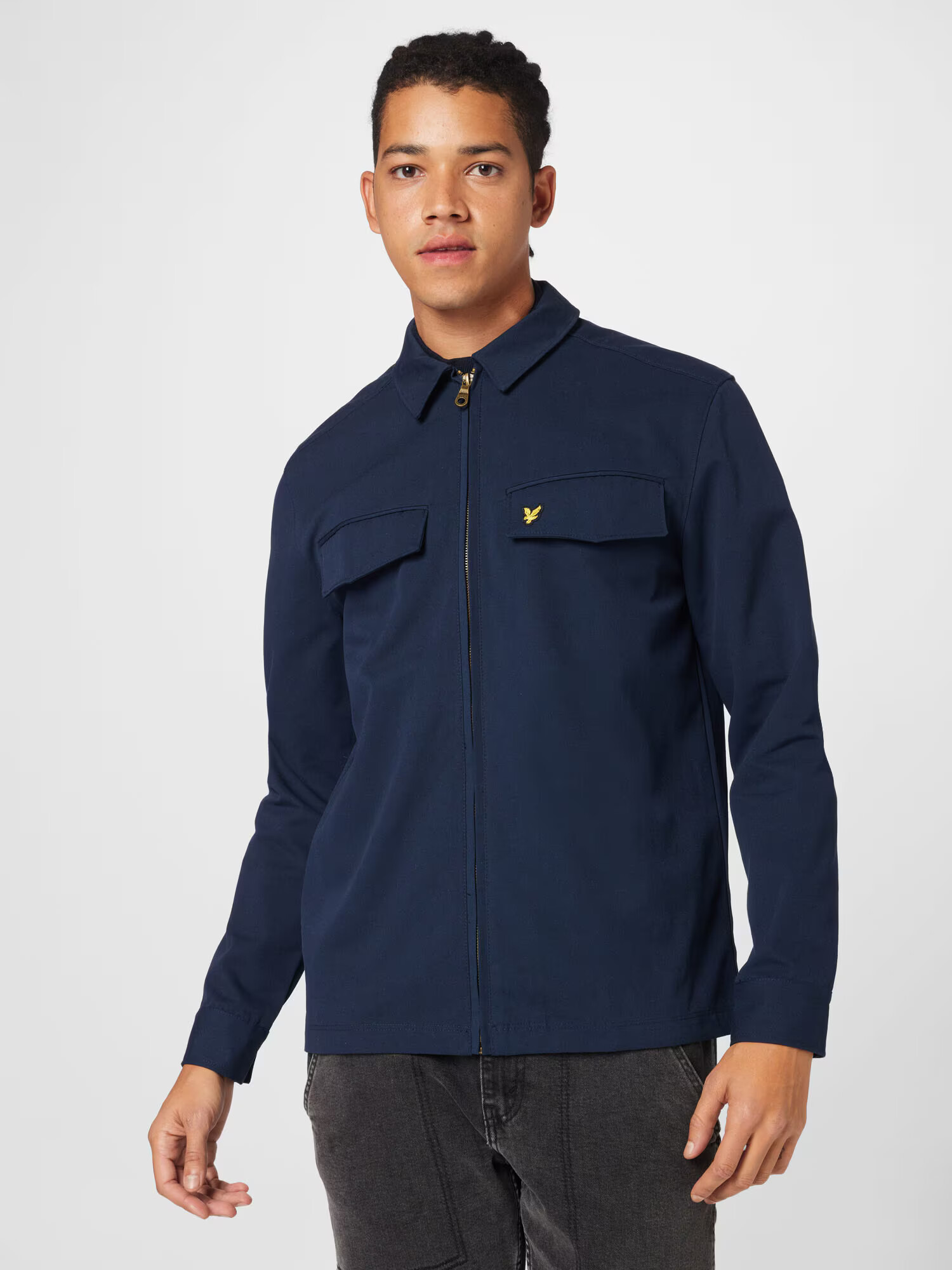 Lyle & Scott Geacă de primăvară-toamnă bleumarin / galben - Pled.ro