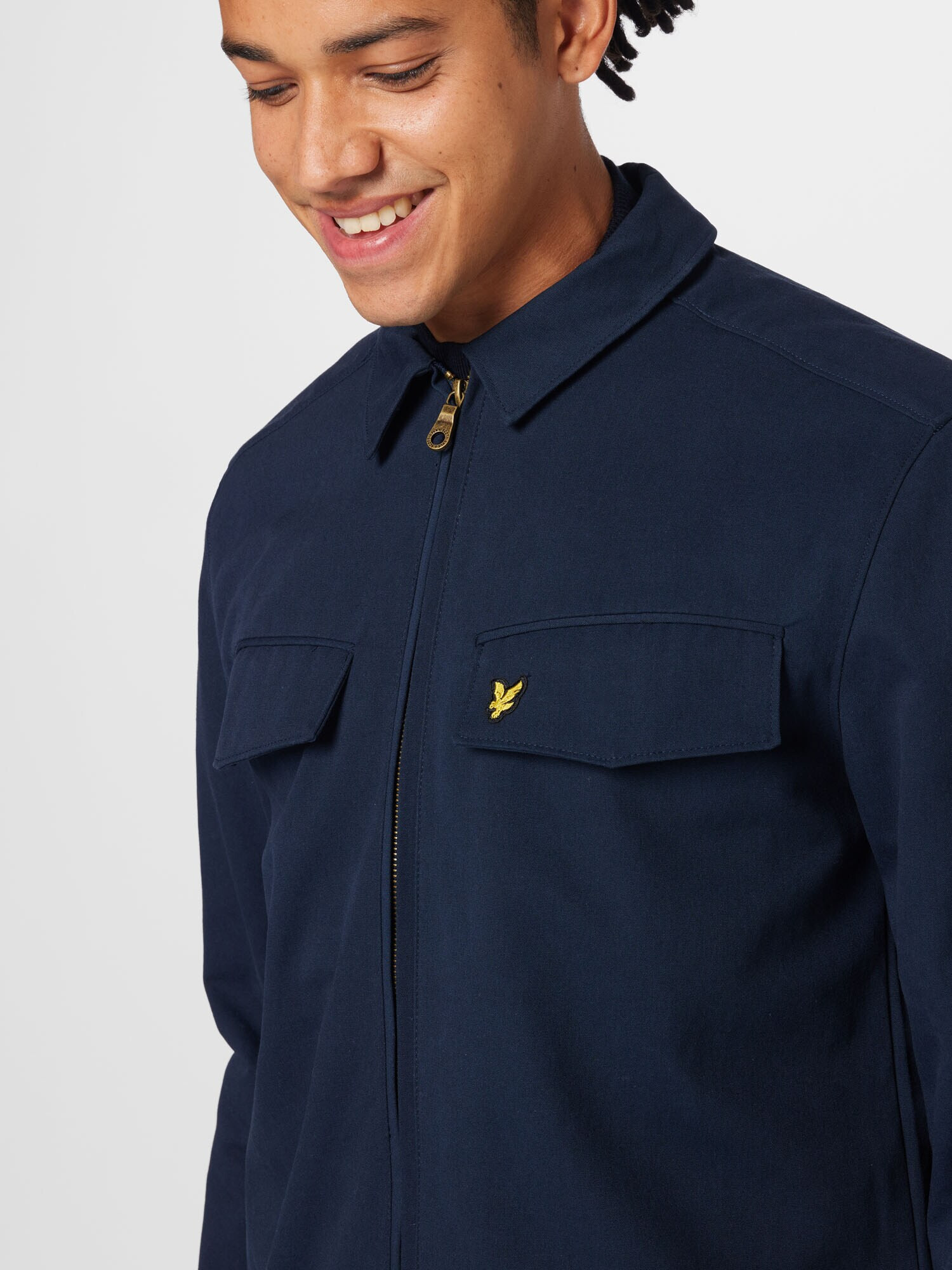 Lyle & Scott Geacă de primăvară-toamnă bleumarin / galben - Pled.ro