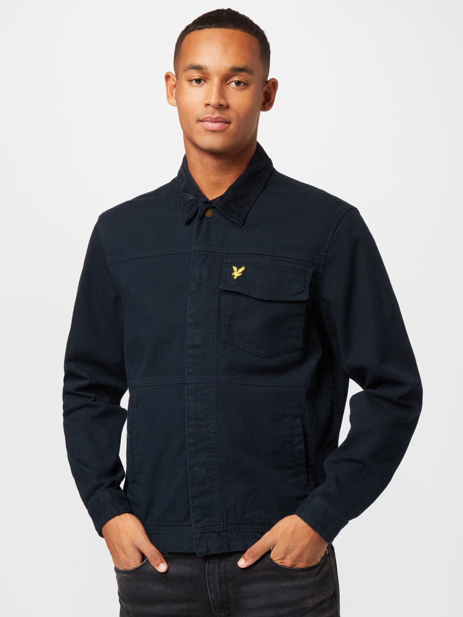 Lyle & Scott Geacă de primăvară-toamnă bleumarin / galben - Pled.ro