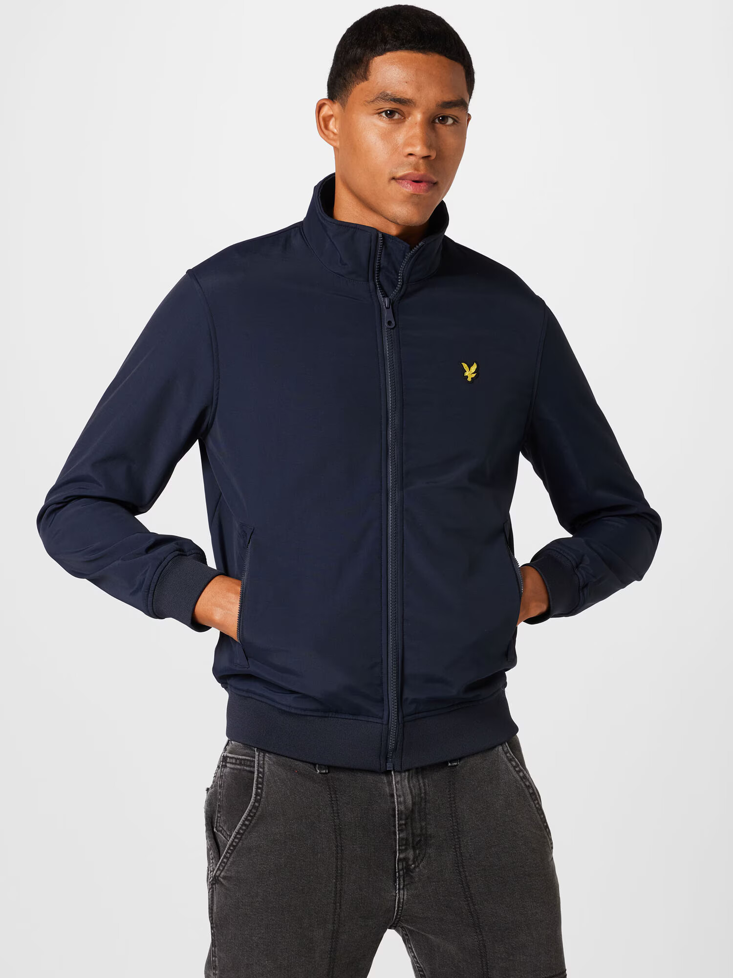 Lyle & Scott Geacă de primăvară-toamnă bleumarin / galben / negru - Pled.ro