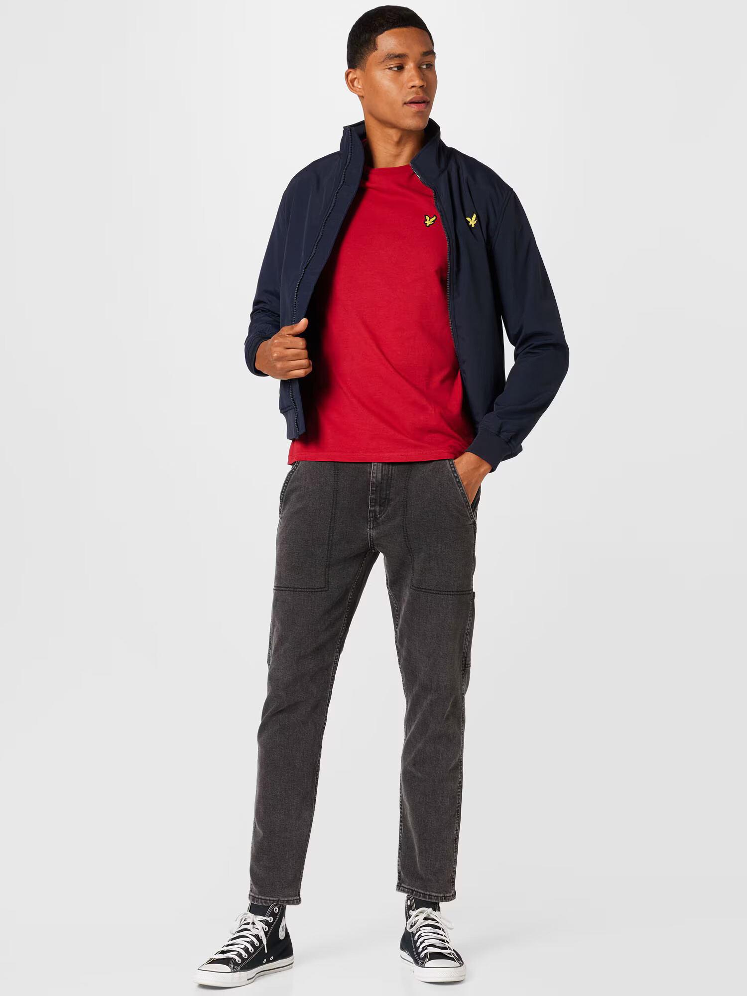 Lyle & Scott Geacă de primăvară-toamnă bleumarin / galben / negru - Pled.ro