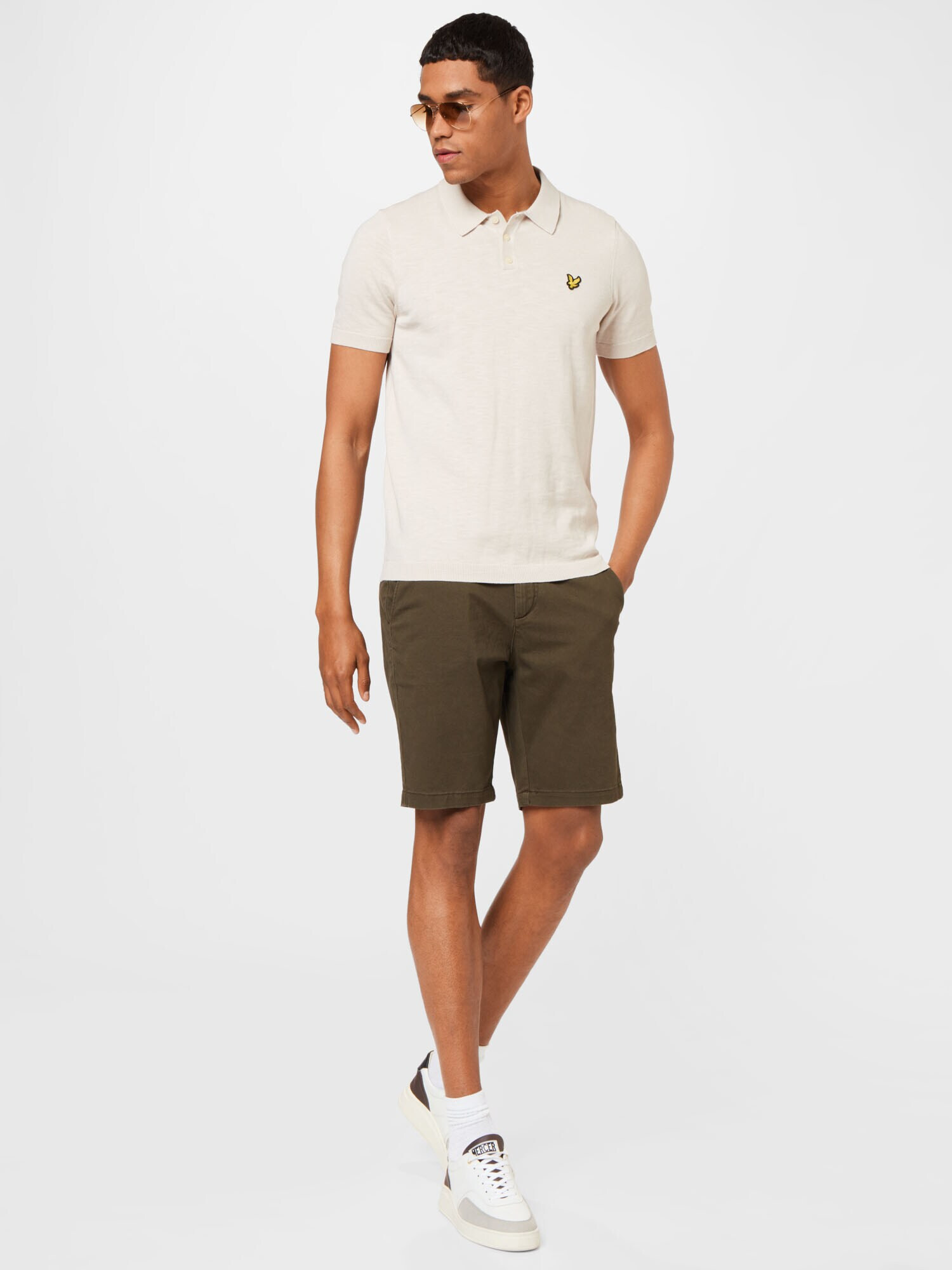 Lyle & Scott Tricou bej / galben / negru - Pled.ro