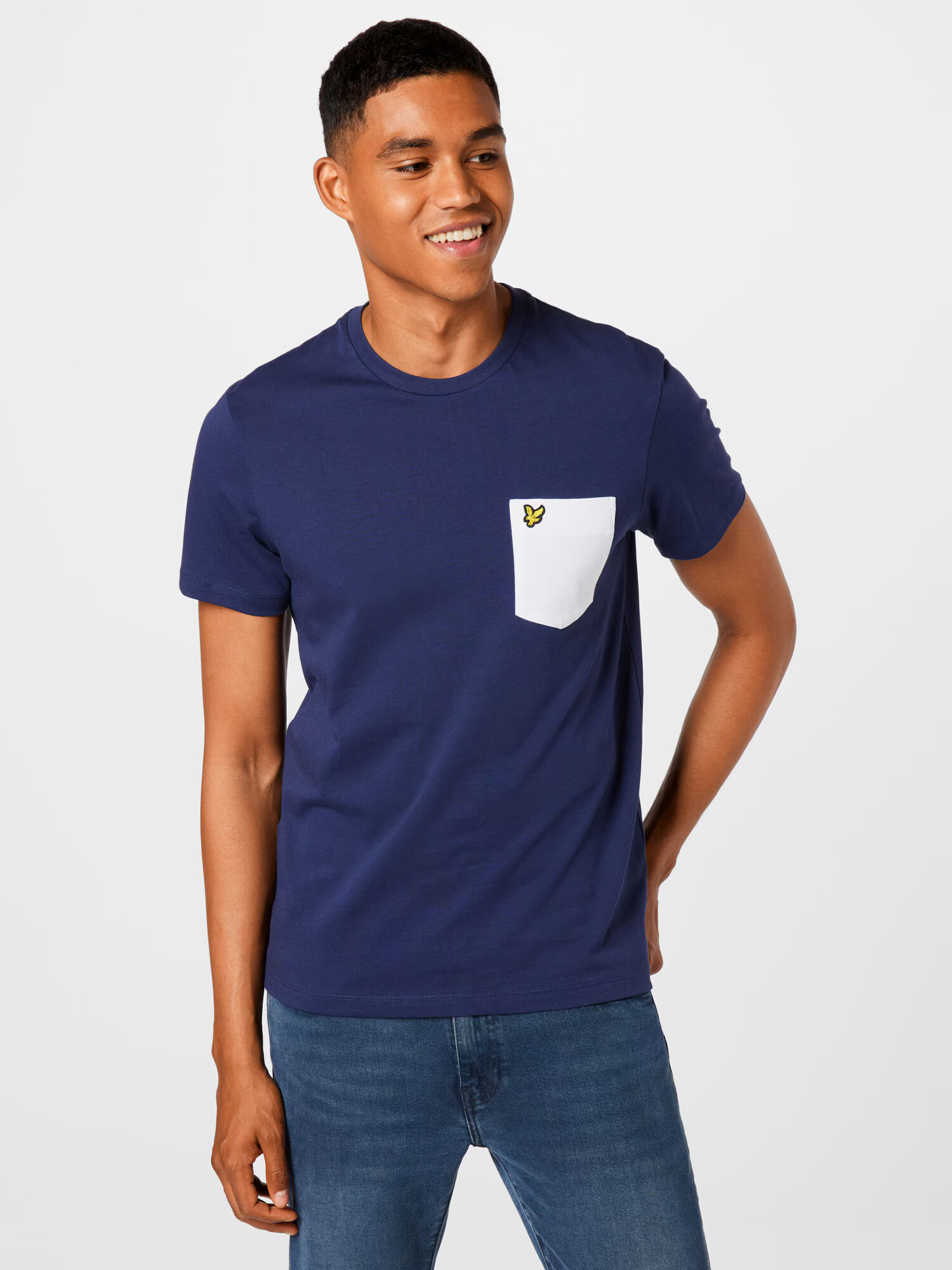 Lyle & Scott Tricou bleumarin / alb - Pled.ro