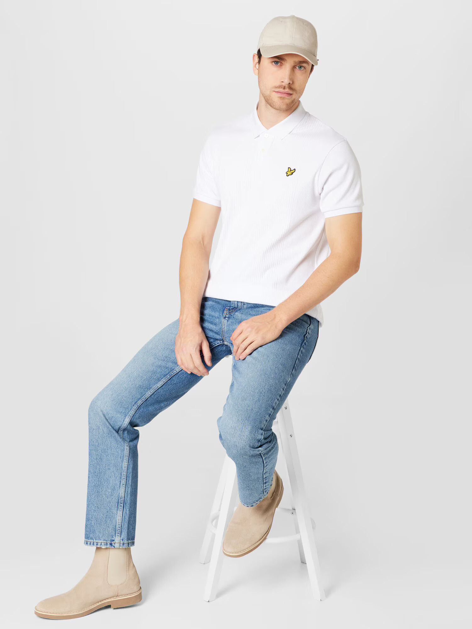 Lyle & Scott Tricou galben / alb - Pled.ro