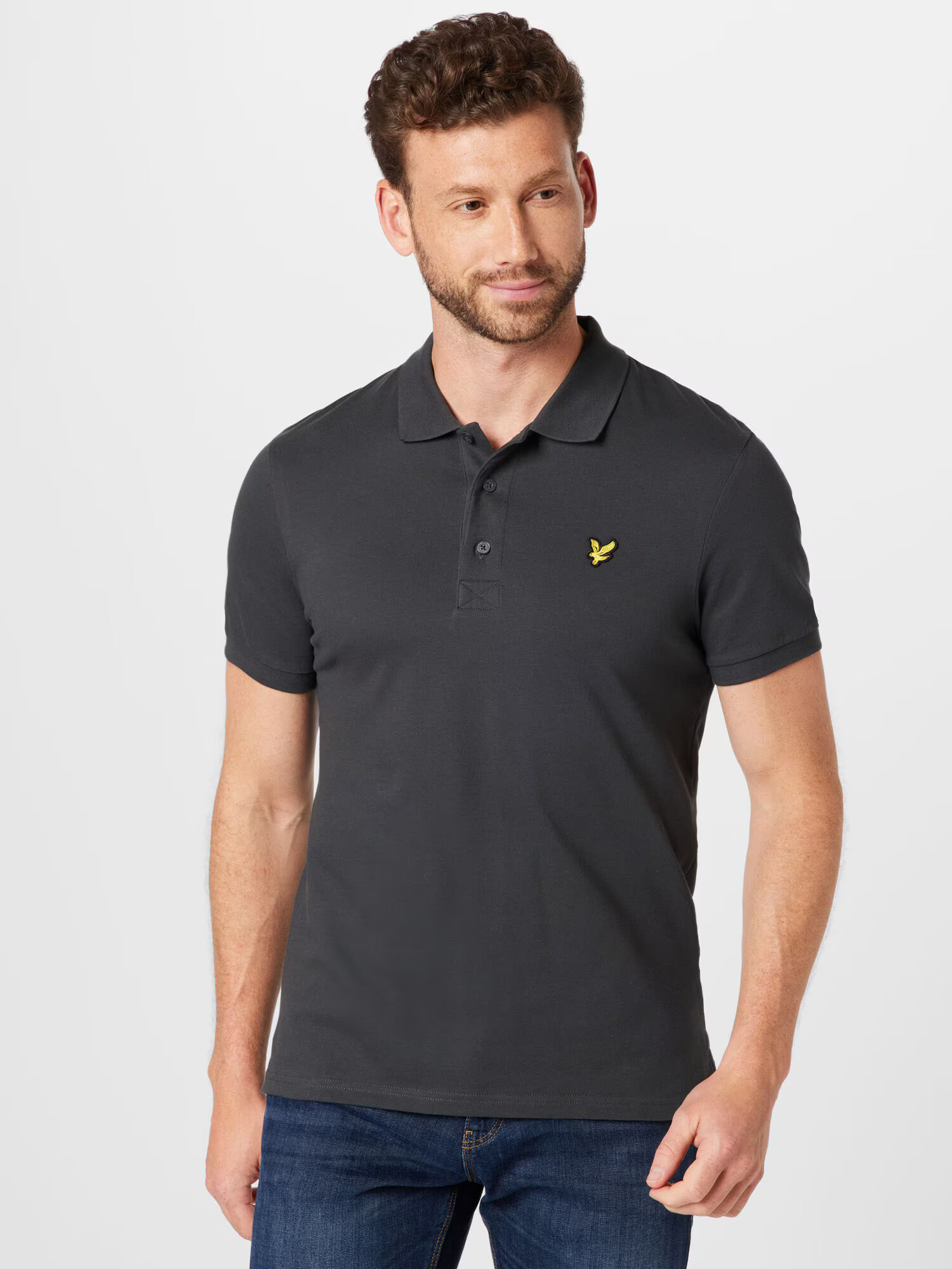 Lyle & Scott Tricou galben auriu / gri metalic / negru - Pled.ro