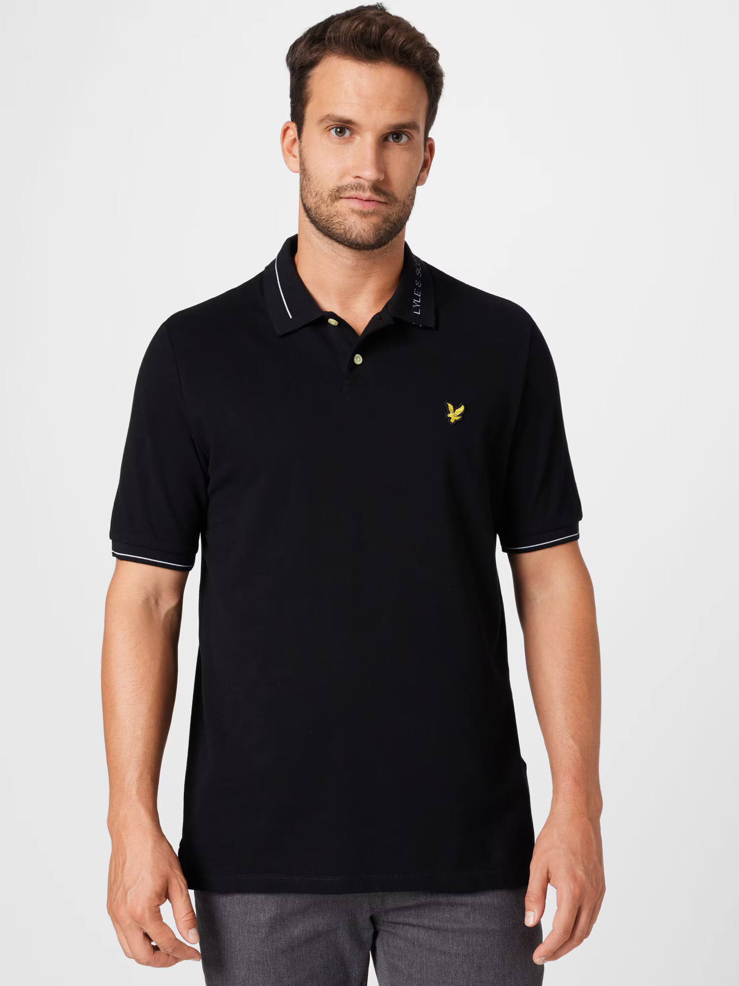 Lyle & Scott Tricou galben / negru / alb - Pled.ro