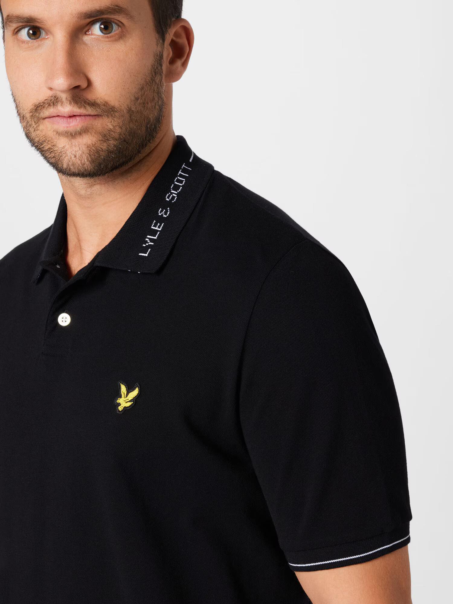 Lyle & Scott Tricou galben / negru / alb - Pled.ro