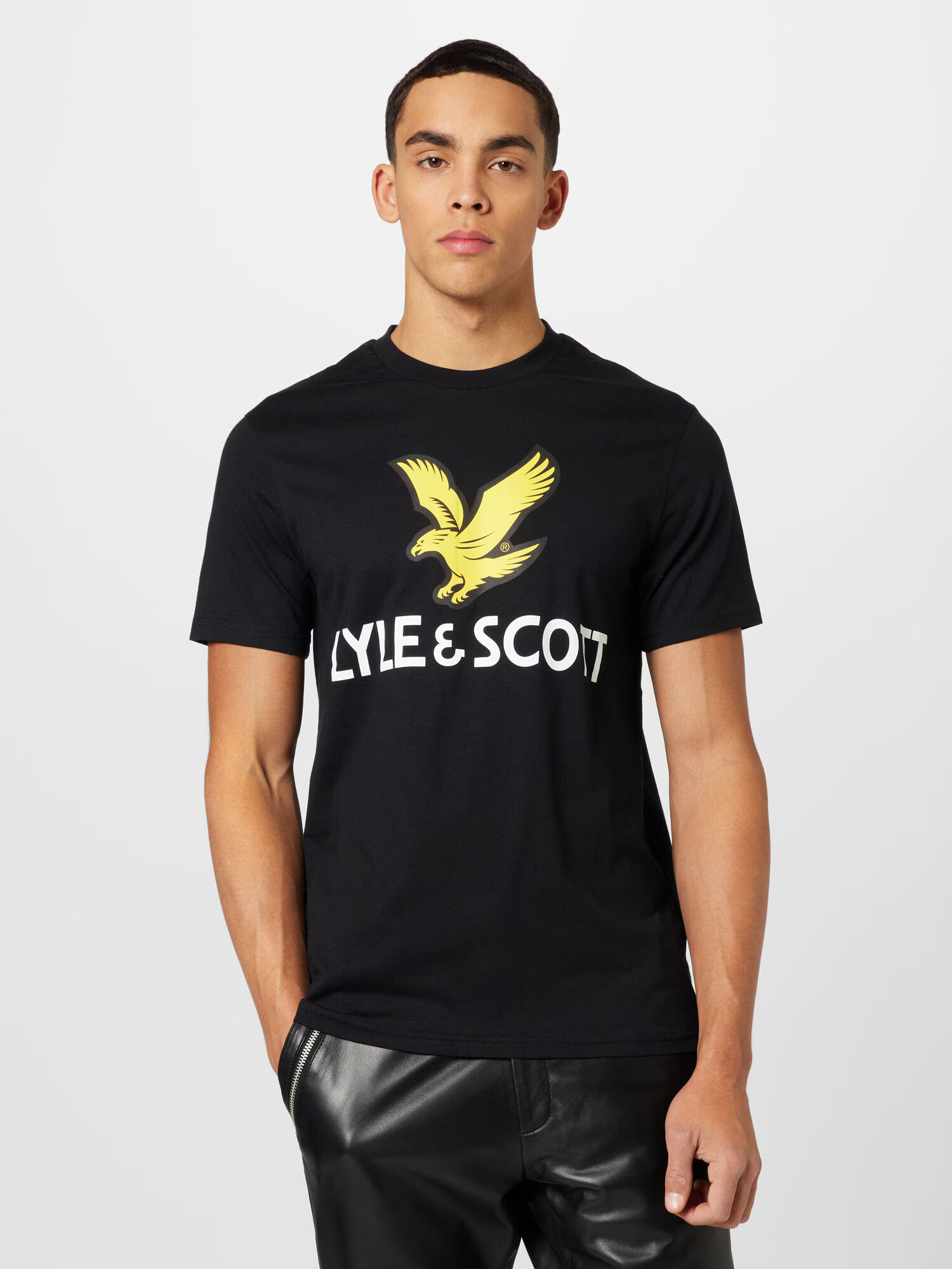 Lyle & Scott Tricou galben / negru / alb - Pled.ro