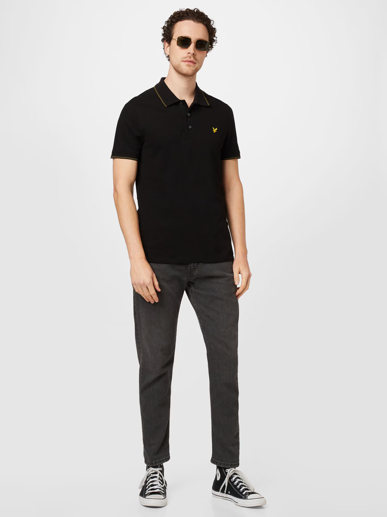 Lyle & Scott Tricou galben / oliv / negru - Pled.ro